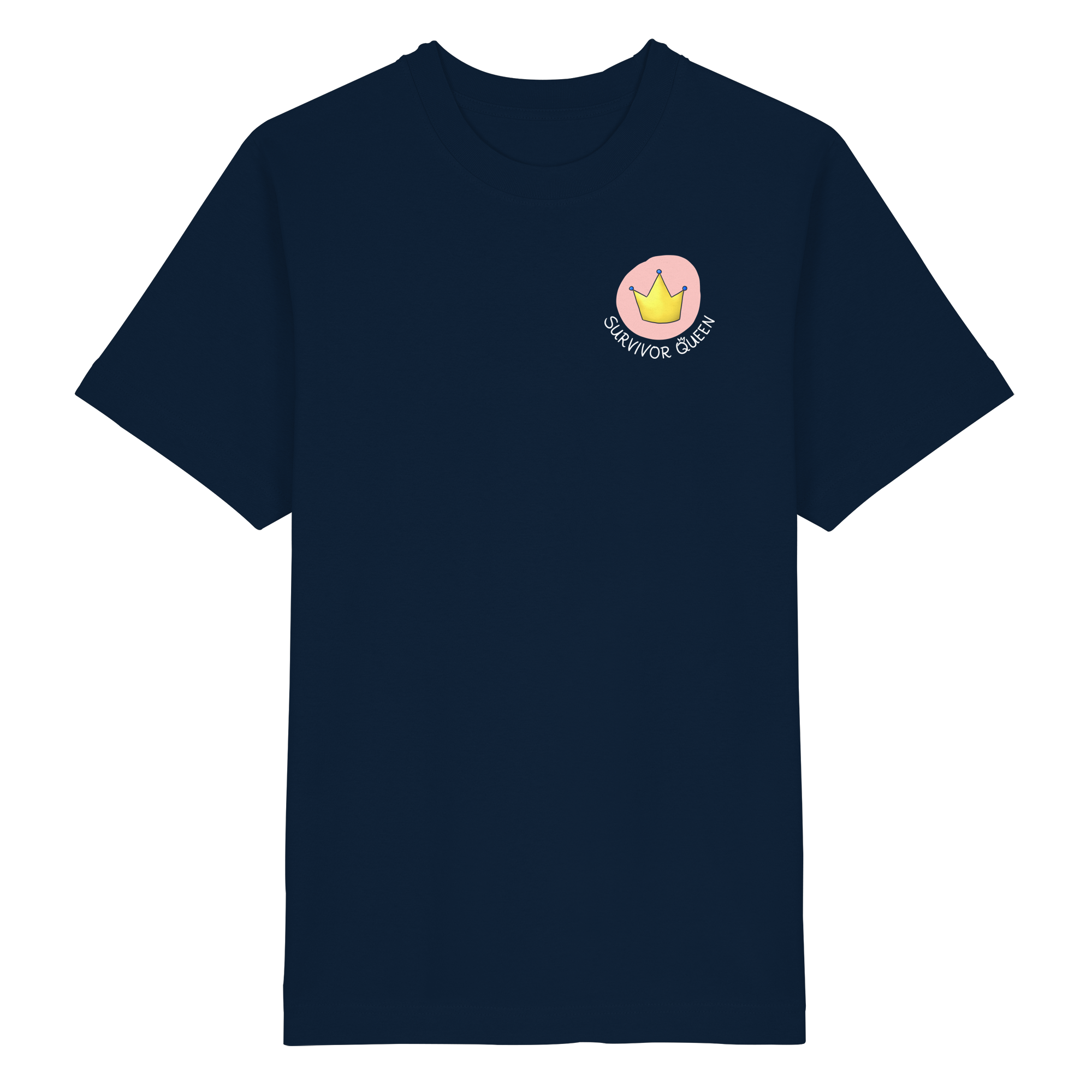 Survivor Queens Logo mit "Mein Körper gehört mir" Backprint (dunkel) - Heavy Oversized Organic Shirt