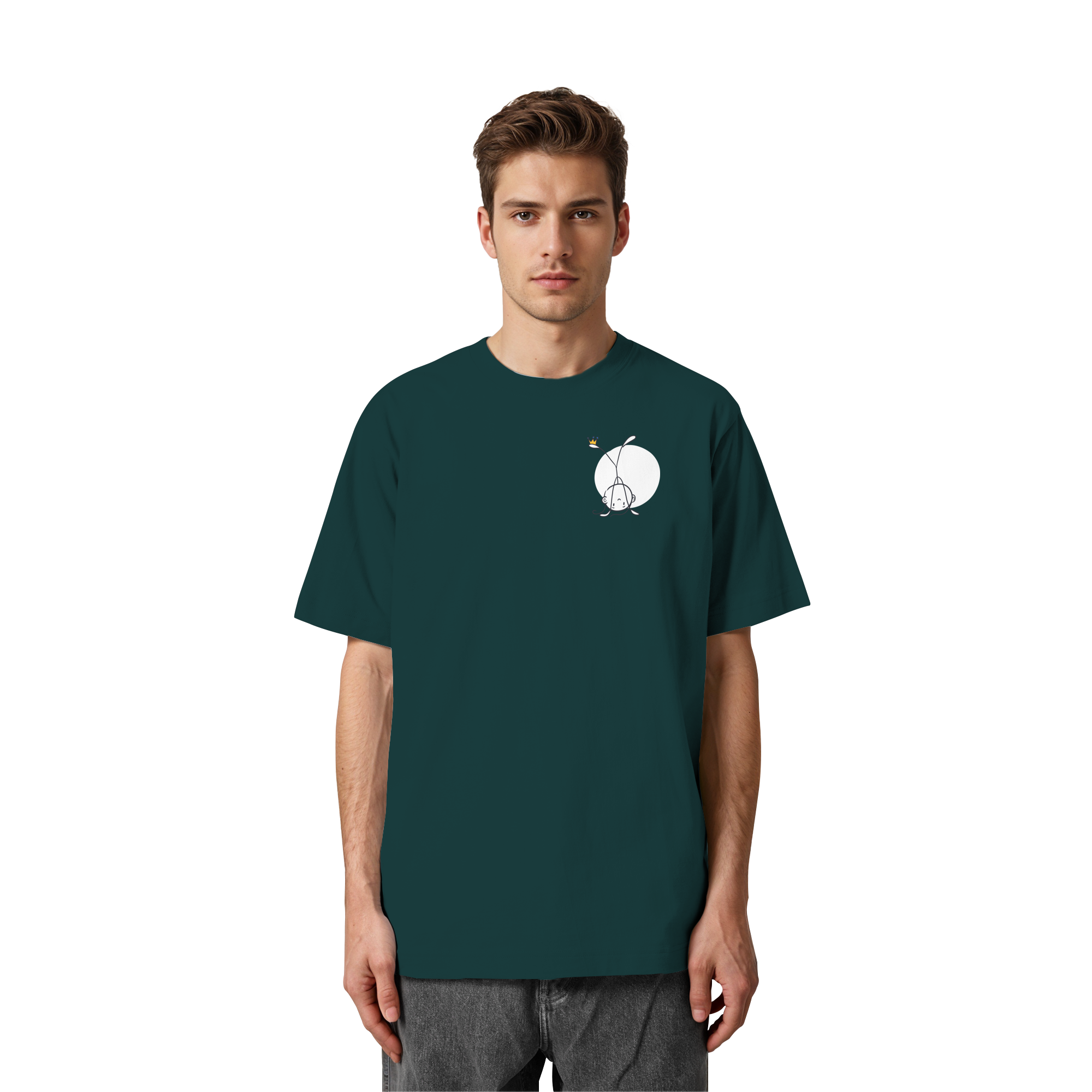 Seelenmännchen "Handstand Edition" Brustprint (dunkel) - Heavy Oversized Organic Shirt