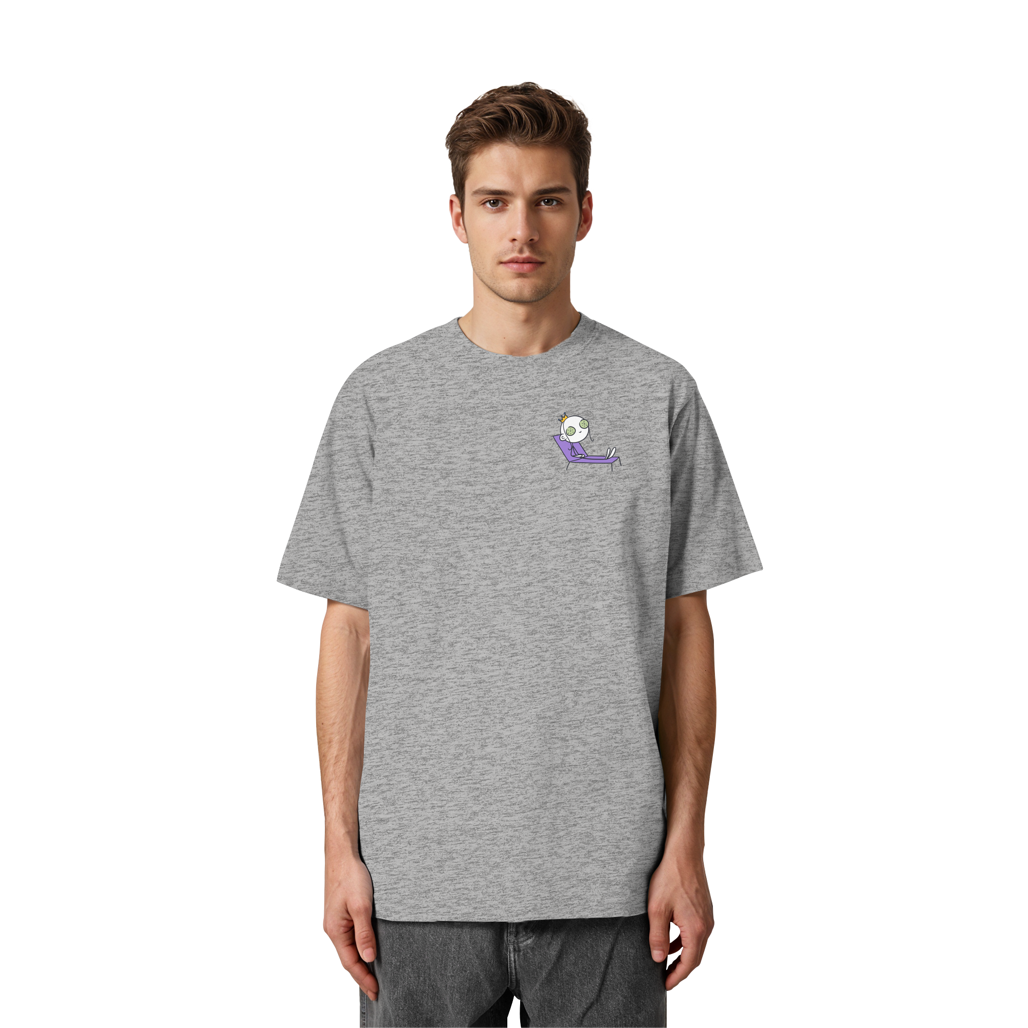 Seelenmännchen "Chill Out Edition" Brustprint - Heavy Oversized Organic Shirt