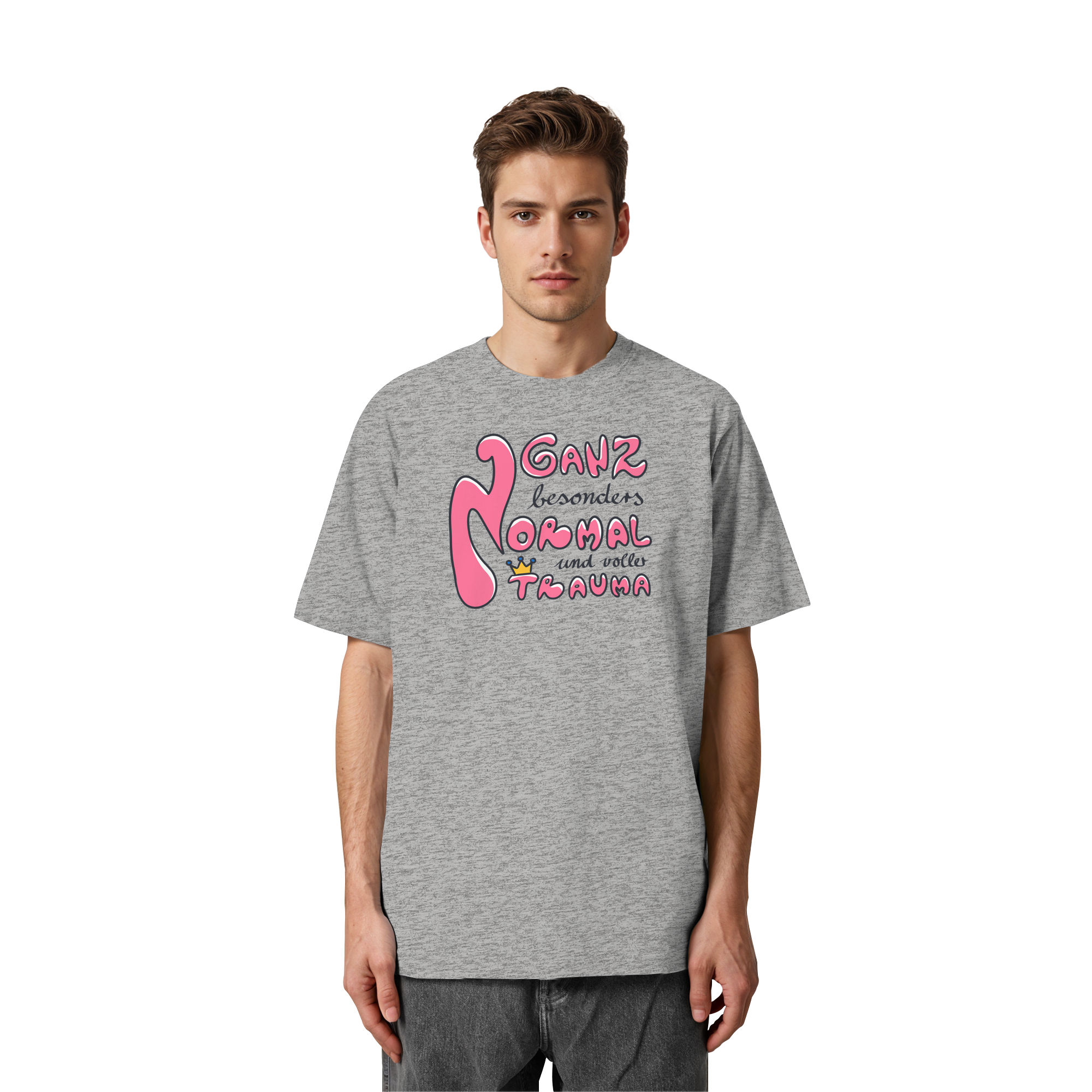 Ganz besonders Normal und voller Trauma "Pinke Edition" - Heavy Oversized Organic Shirt