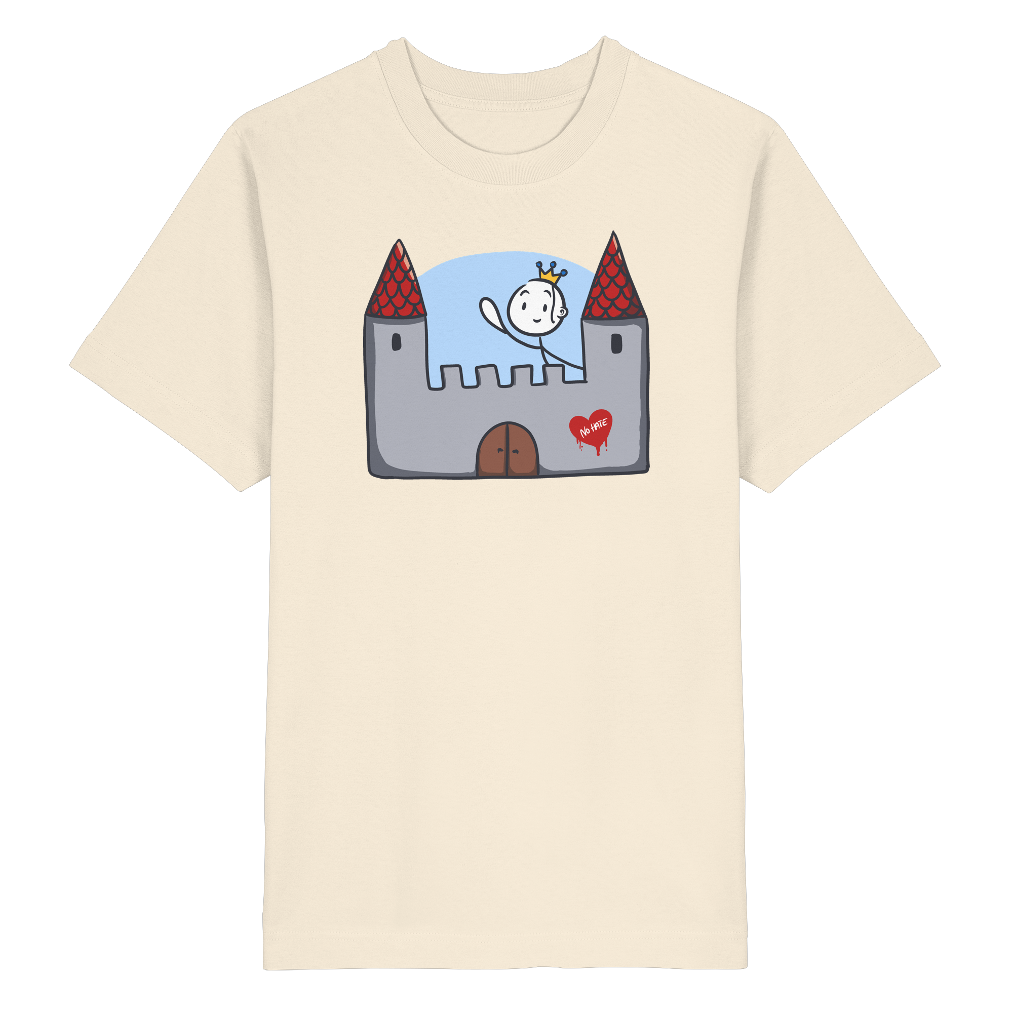 Seelenmännchen "Schloss Edition" Frontprint (hell) - Heavy Oversized Organic Shirt