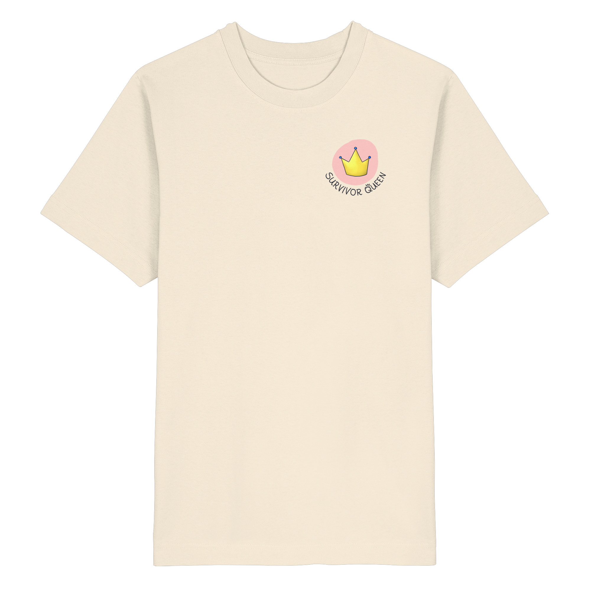 Survivor Queens Logo "Schriftzug Edition" Brustprint (hell) - Heavy Oversized Organic Shirt