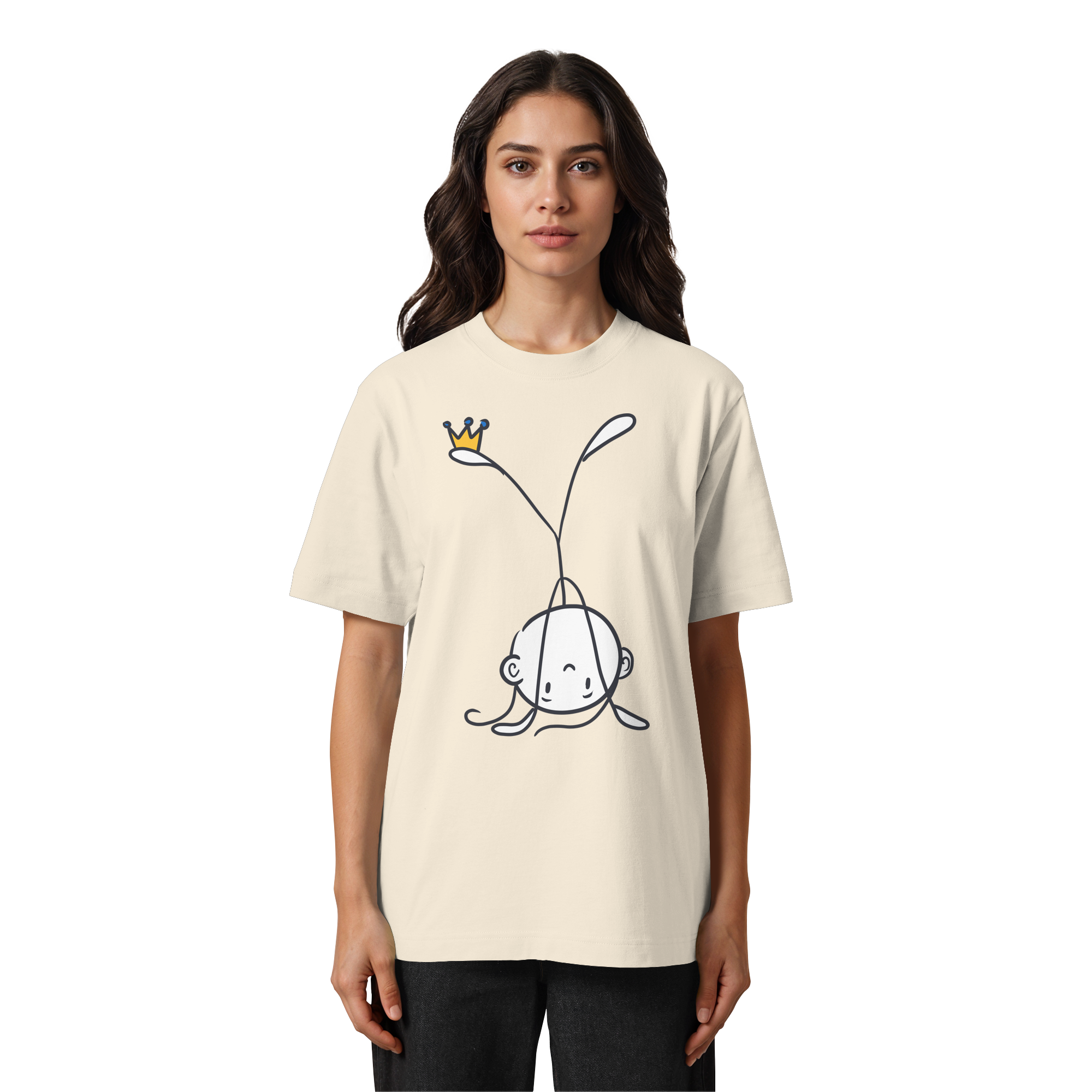 Seelenmännchen "Handstand Edition" Frontprint (hell) - Heavy Oversized Organic Shirt