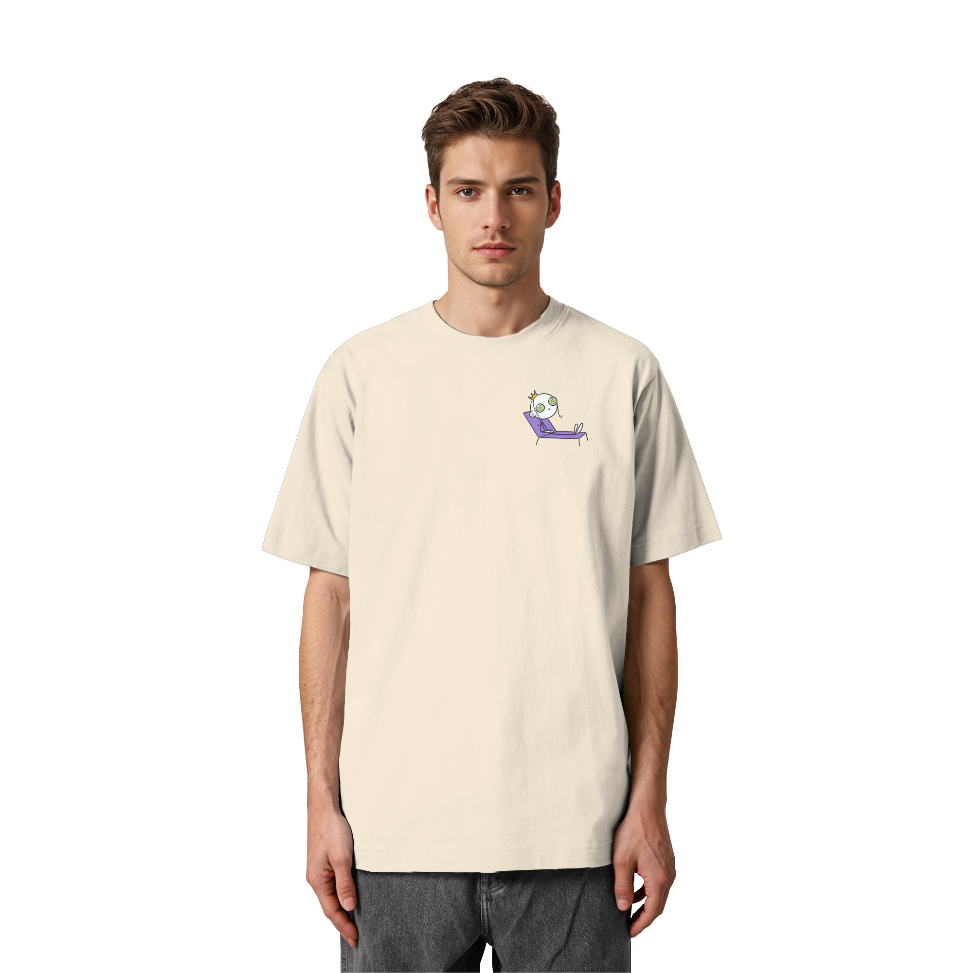 Seelenmännchen "Chill Out Edition" Brustprint - Heavy Oversized Organic Shirt