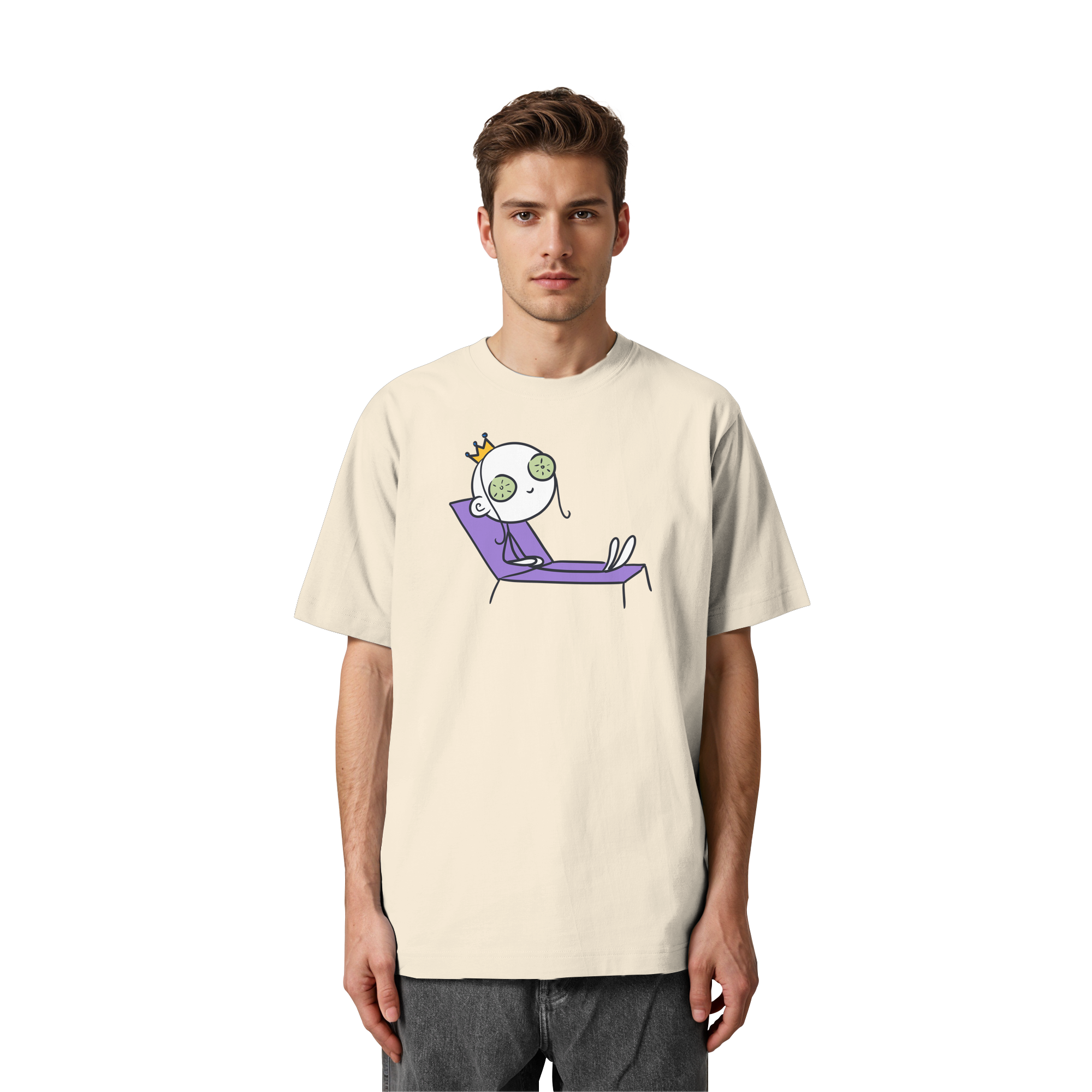 Seelenmännchen "Chill Out Edition" Frontprint - Heavy Oversized Organic Shirt