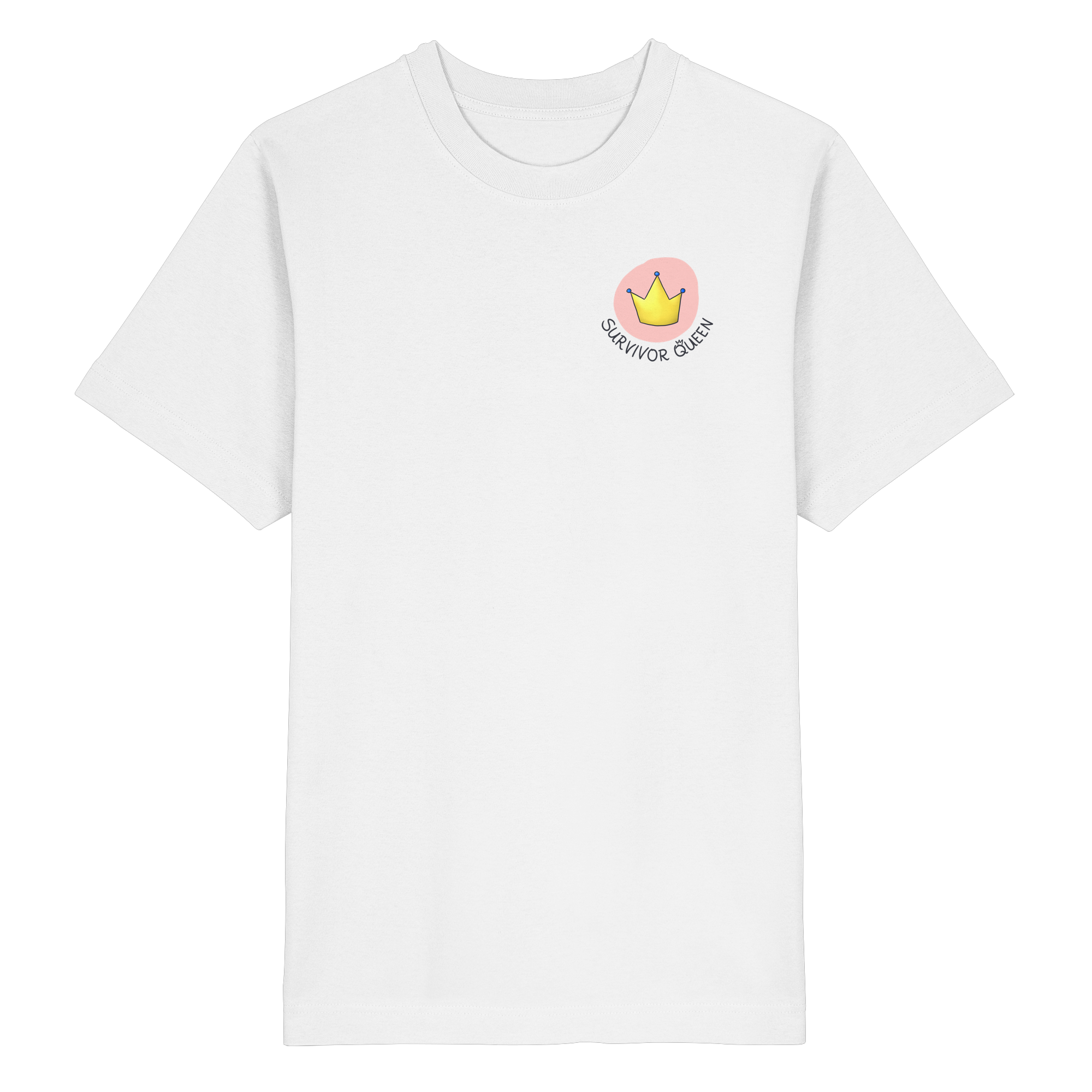 Survivor Queens Logo "Schriftzug Edition" Brustprint (hell) - Heavy Oversized Organic Shirt