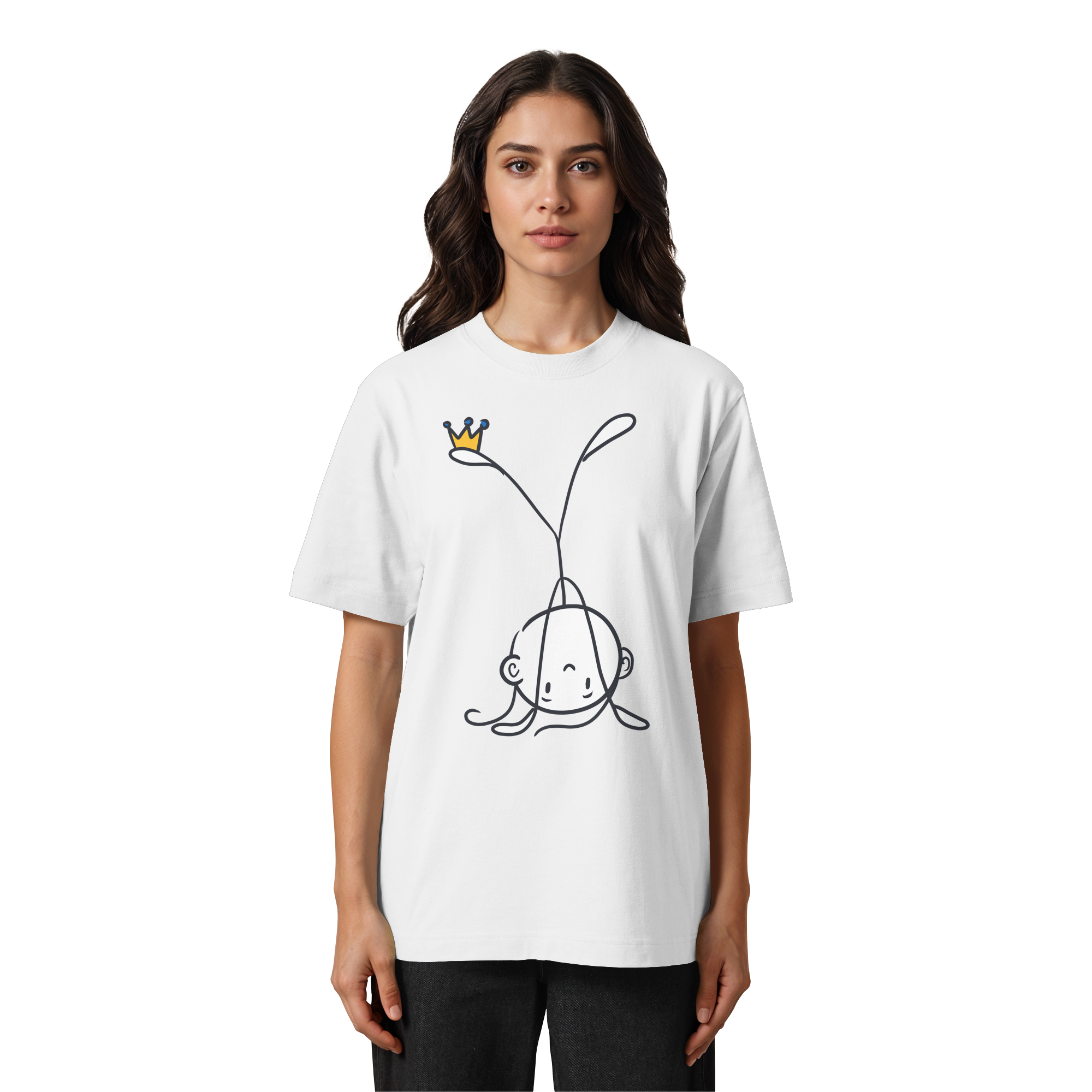 Seelenmännchen "Handstand Edition" Frontprint (hell) - Heavy Oversized Organic Shirt