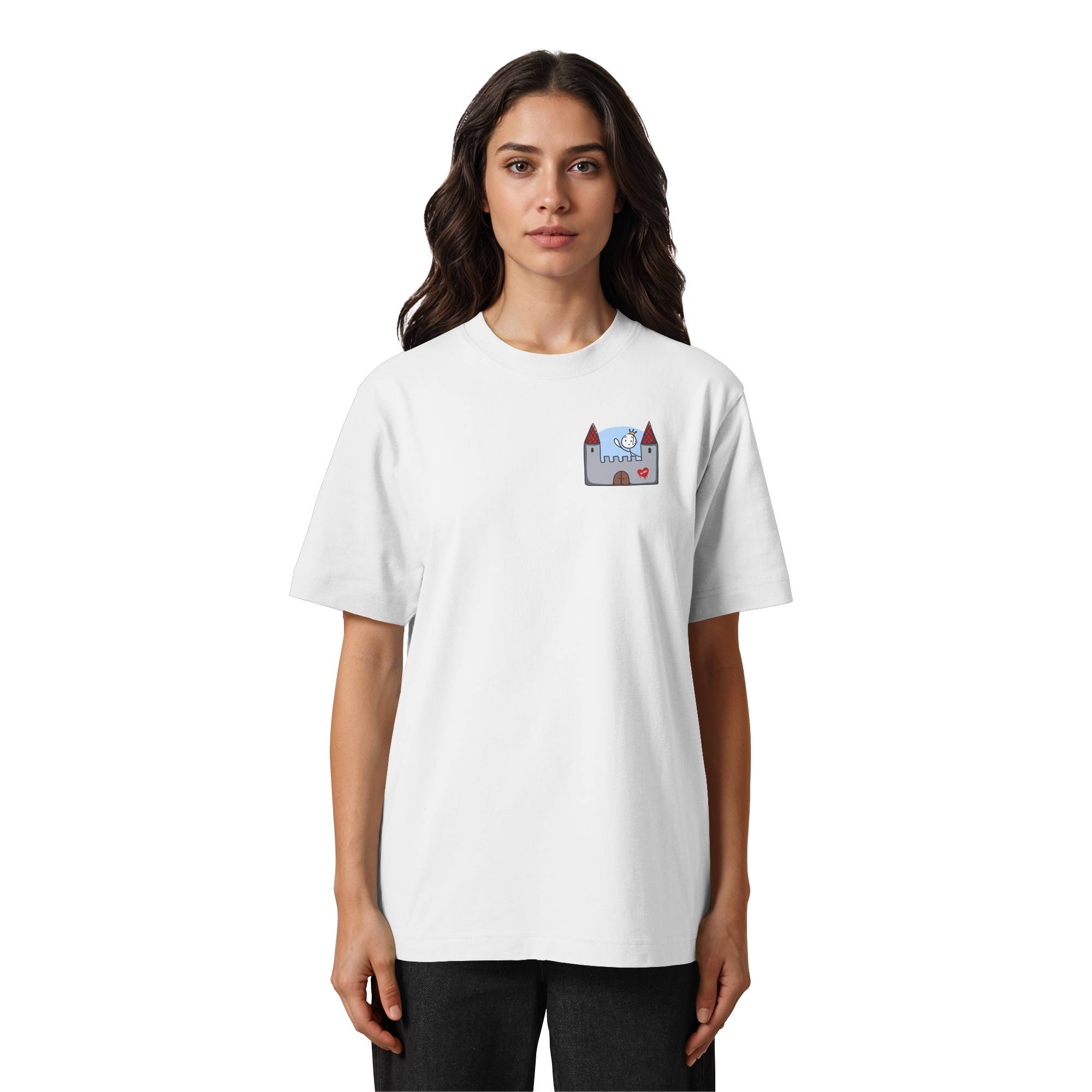 Hier und jetzt bin ich in Sicherheit "Schwarze Edition" Backprint - Heavy Oversized Organic Shirt