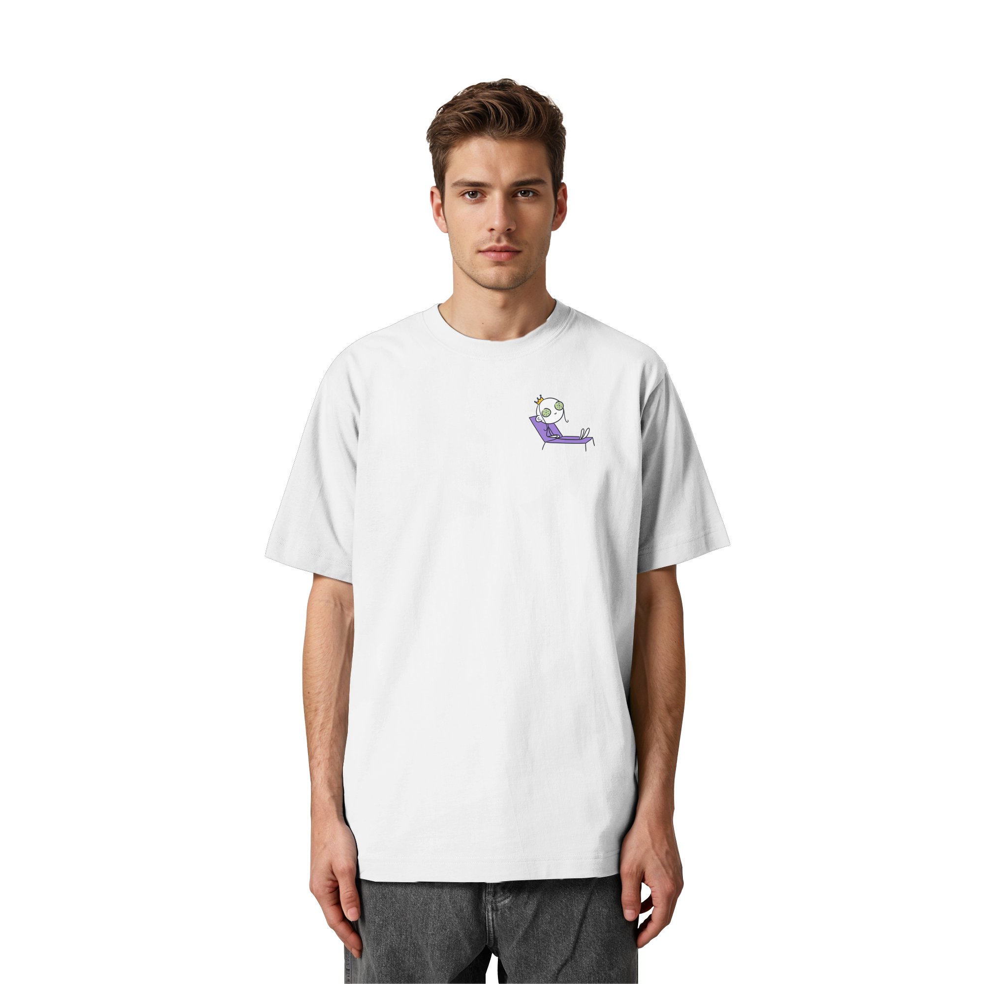 Seelenmännchen "Chill Out Edition" Brustprint - Heavy Oversized Organic Shirt