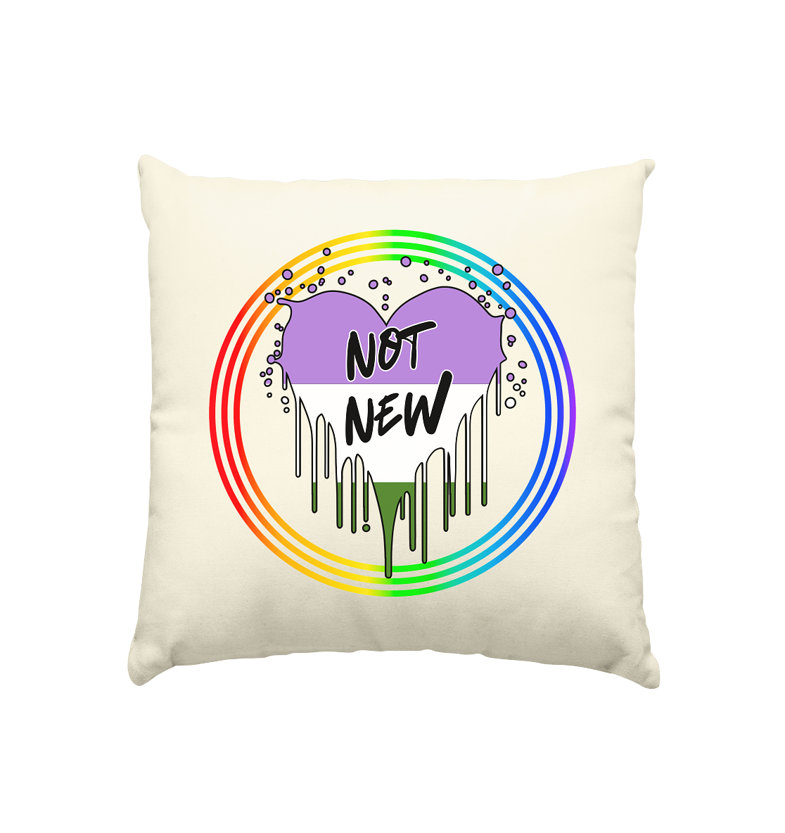 Genderqueer Not New "Regenbogenkreis Edition" - Kissen natur 40x40cm