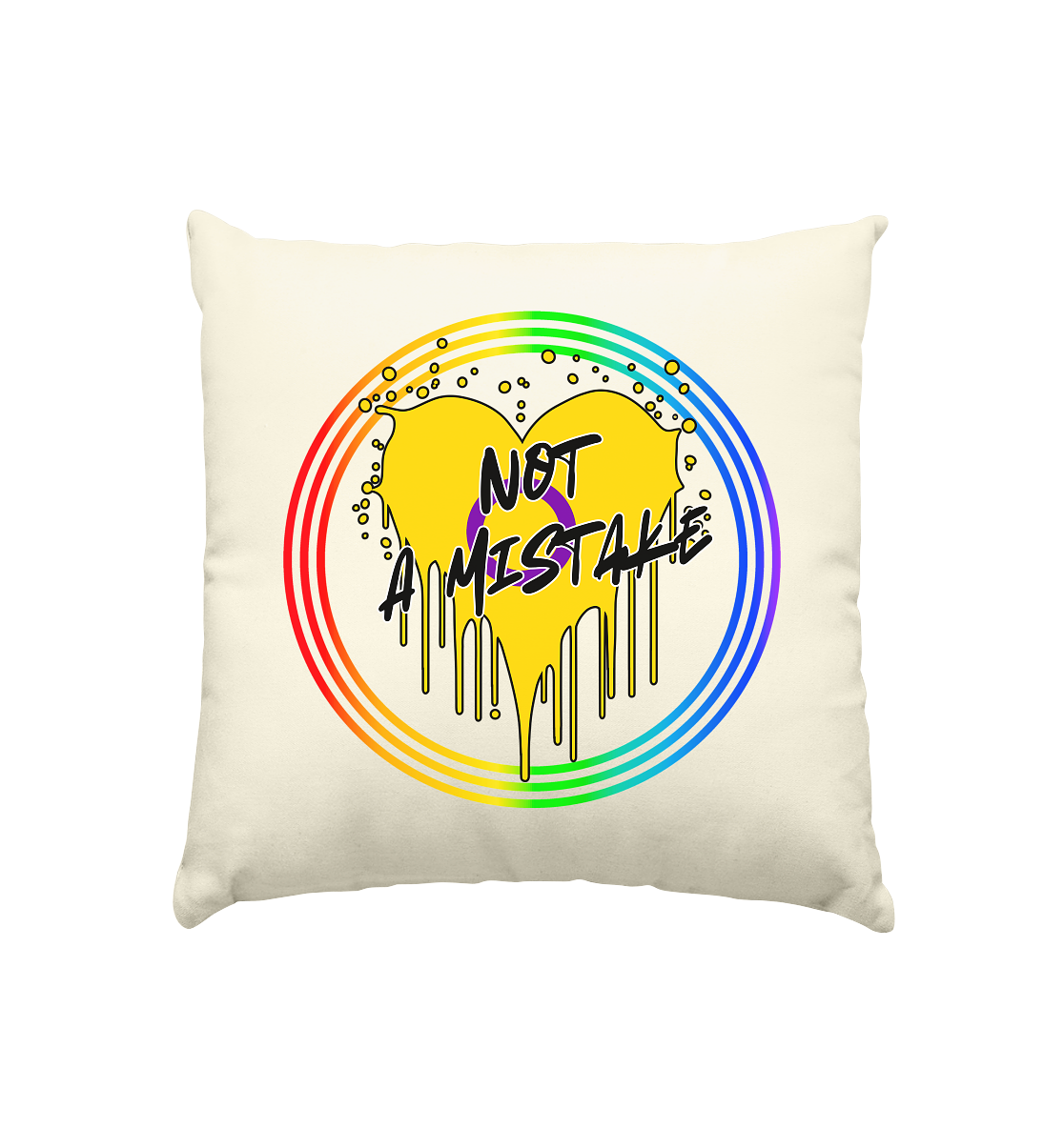 Inter Not a Mistake "Regenbogenkreis Edition" - Kissen natur 40x40cm