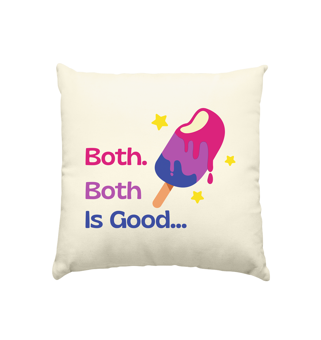Bi Pride: Both is Good - Kissen natur 40x40cm
