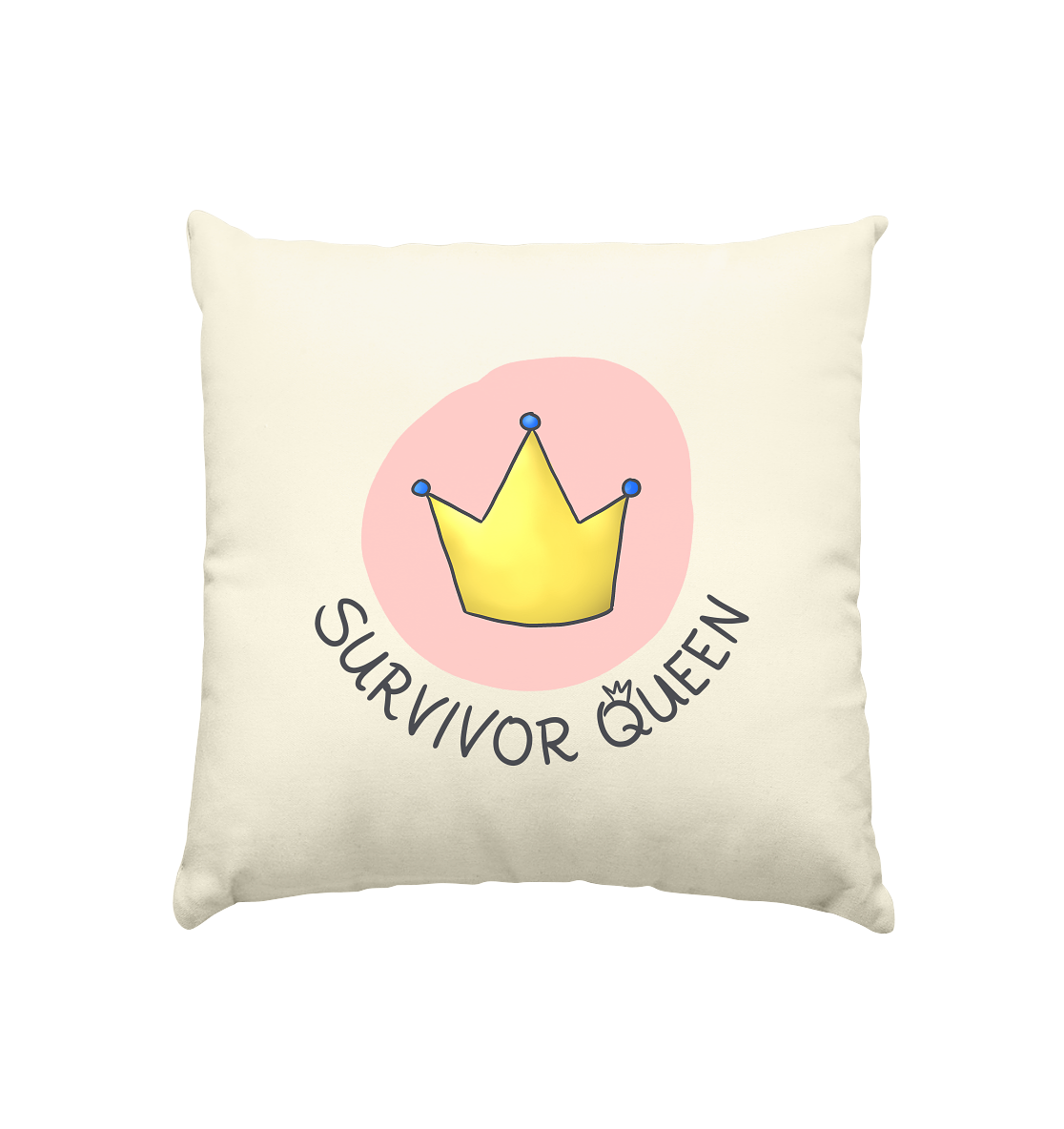 Survivor Queens Logo "Schriftzug Edition" (hell) - Kissen natur 40x40cm