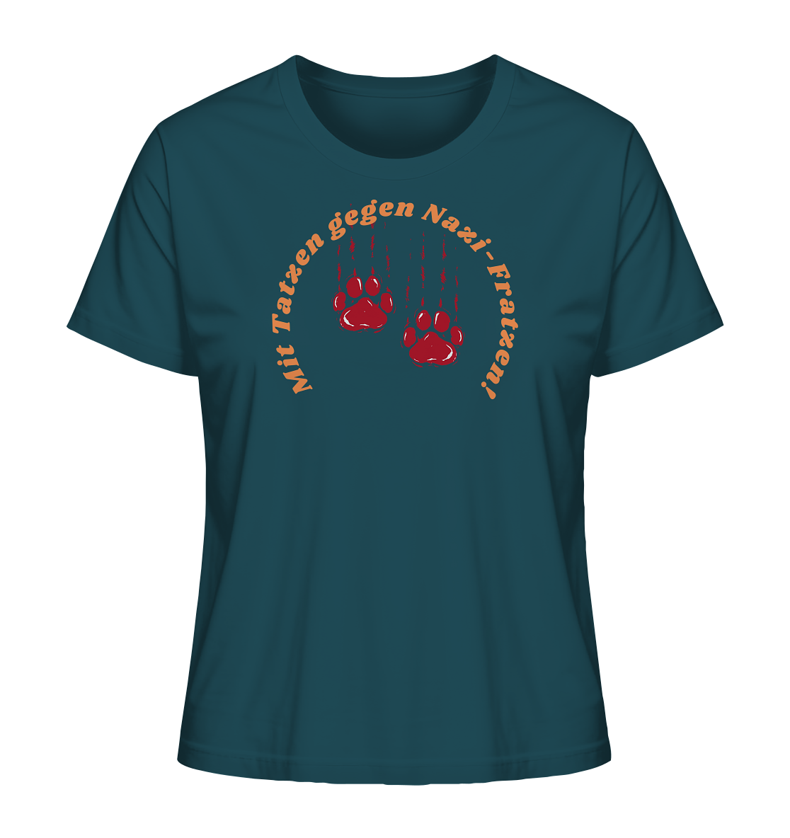 Mit Tatzen gegen Nazi Fratzen - Ladies Organic Shirt