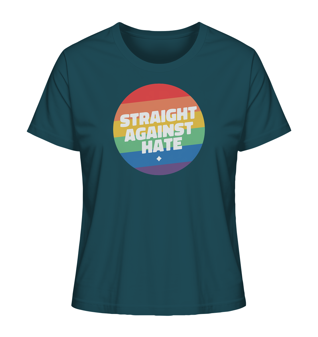 Straight Against Hate Badge - Ladies Organic Shirt