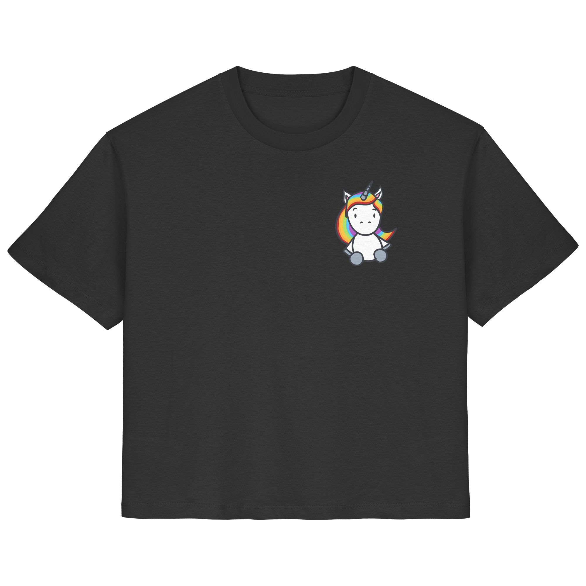 Schwarz Weiß wird Regenbogen Farben Backprint (dunkel) - Ladies Organic Shirt