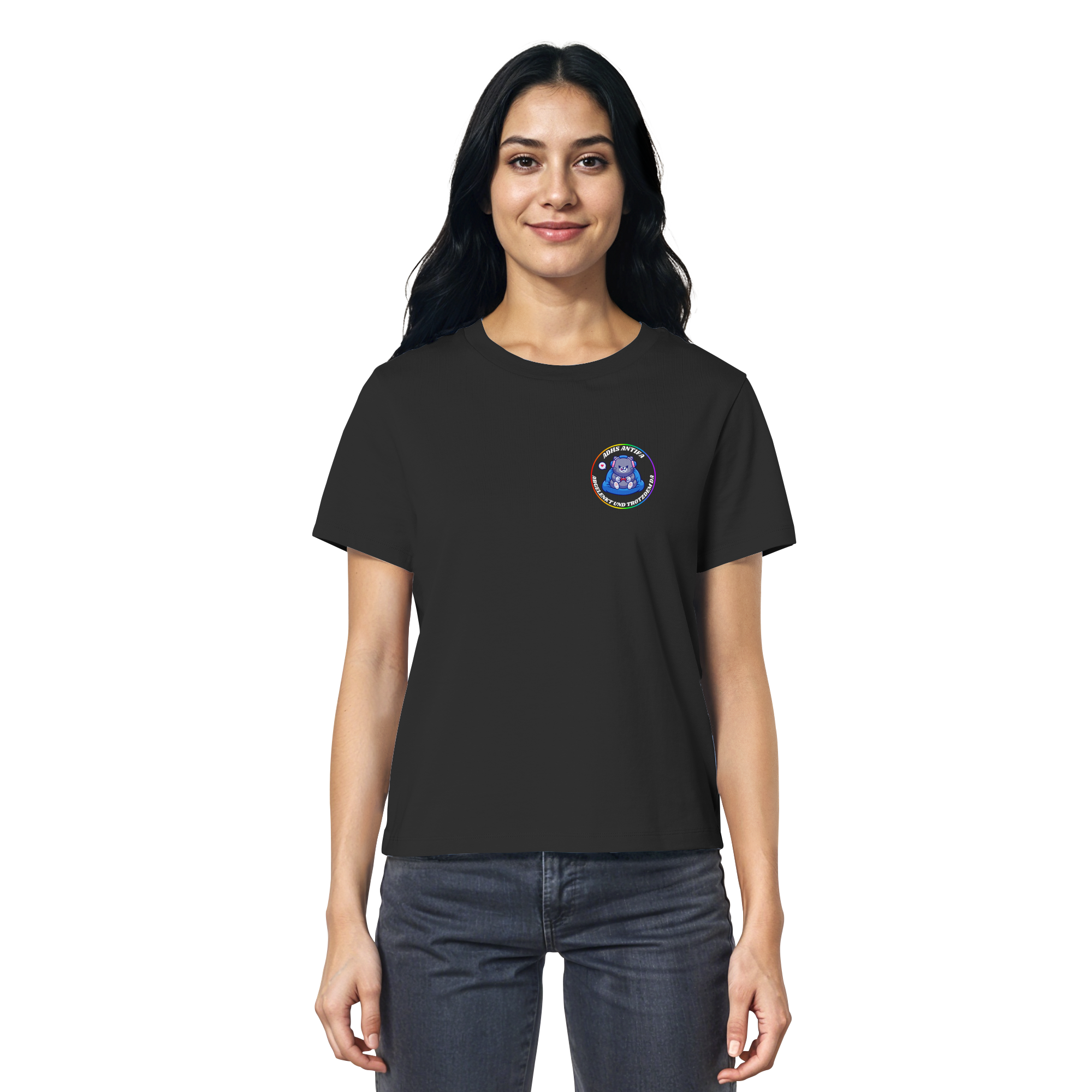 ADHS Antifa: Abgelenkt und trotzdem da "Gamer Cat Edition" - Ladies Organic Shirt