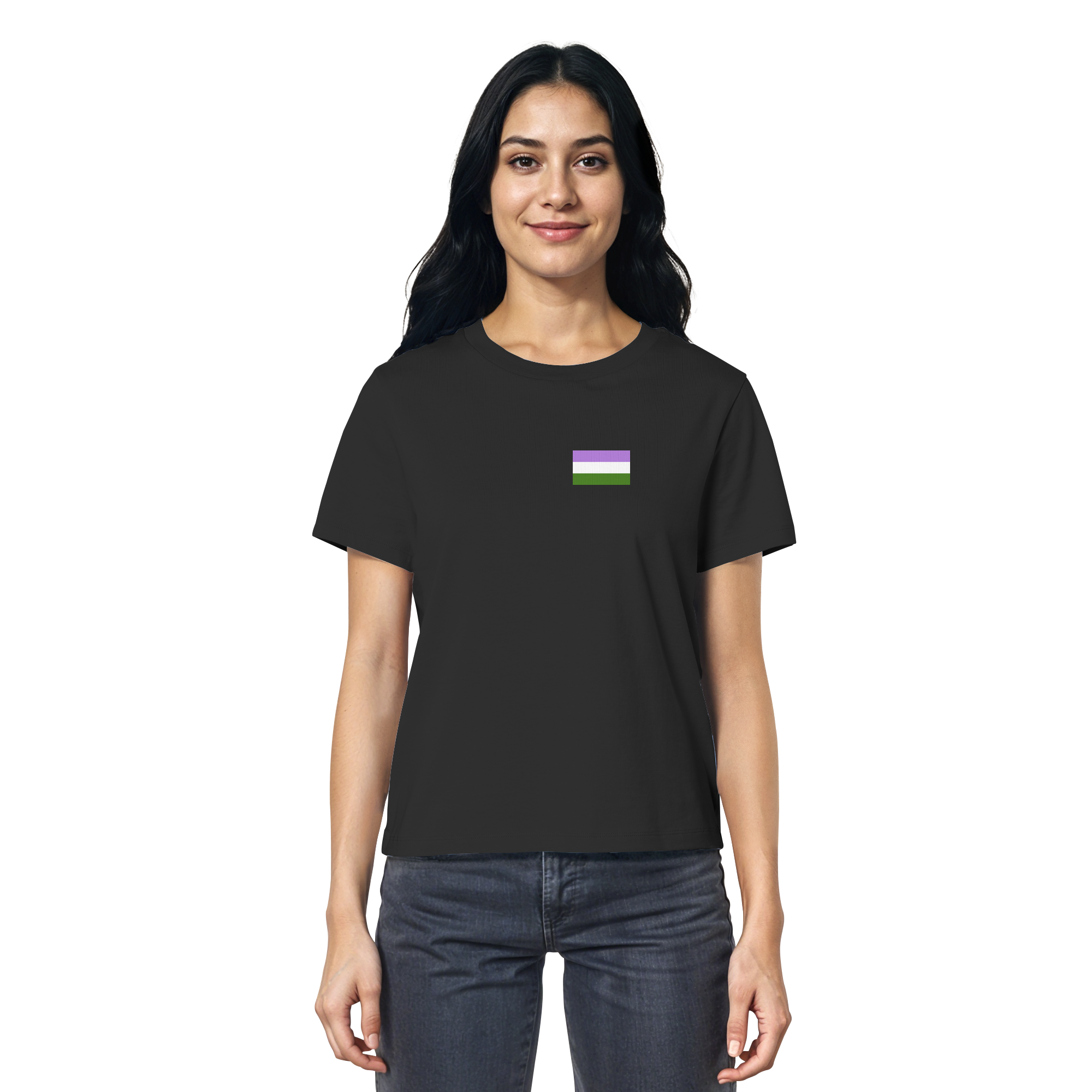 Genderqueer Pride Flag - Ladies Organic Shirt