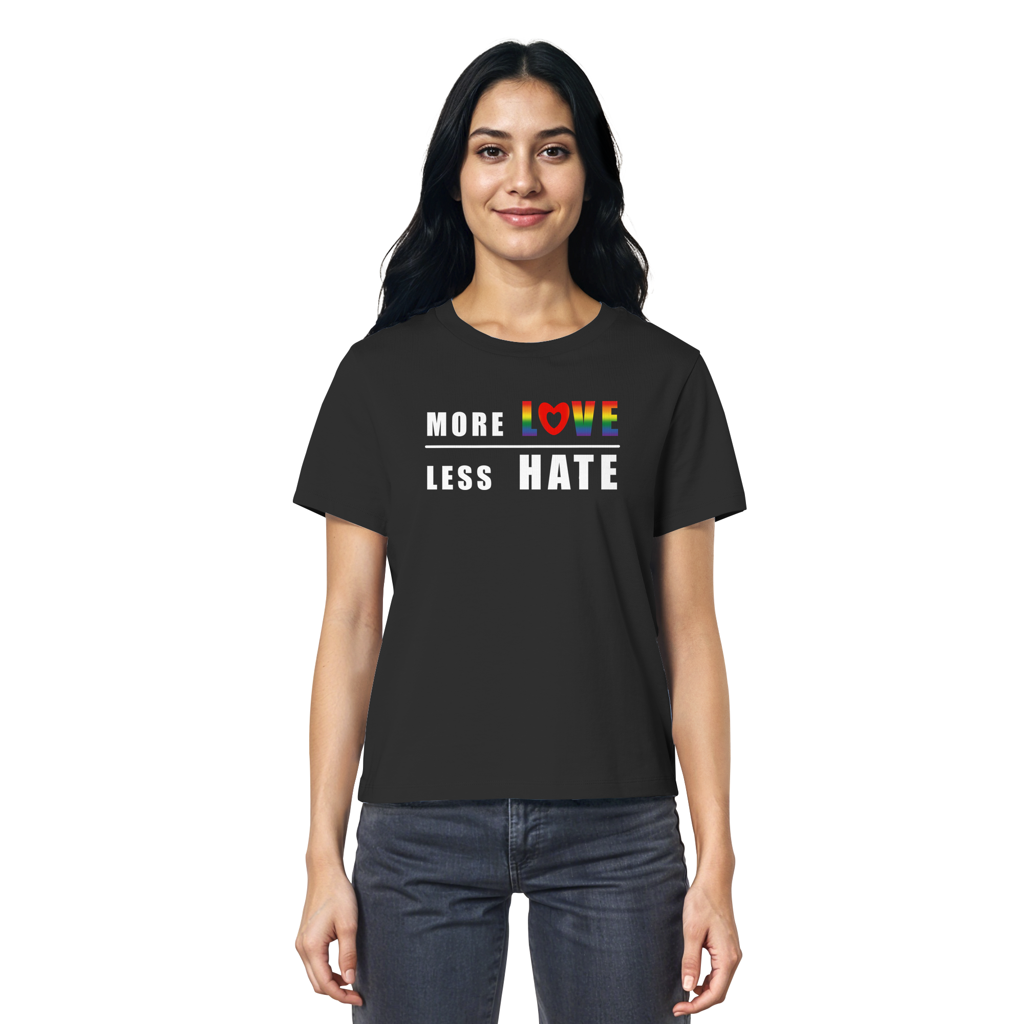 More Love Less Hate "Rainbow Edition" - Ladies Organic Shirt