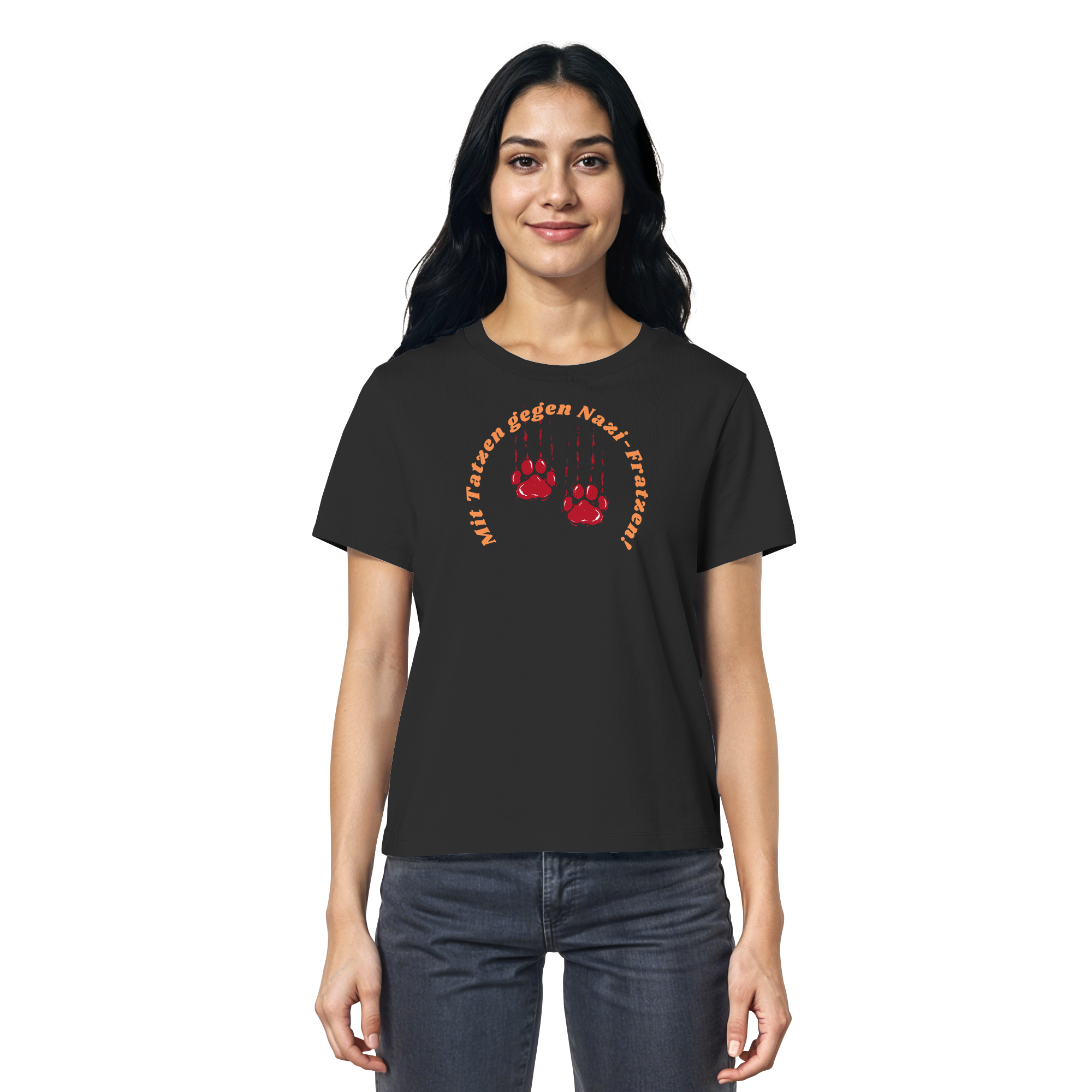 Mit Tatzen gegen Nazi Fratzen - Ladies Organic Shirt
