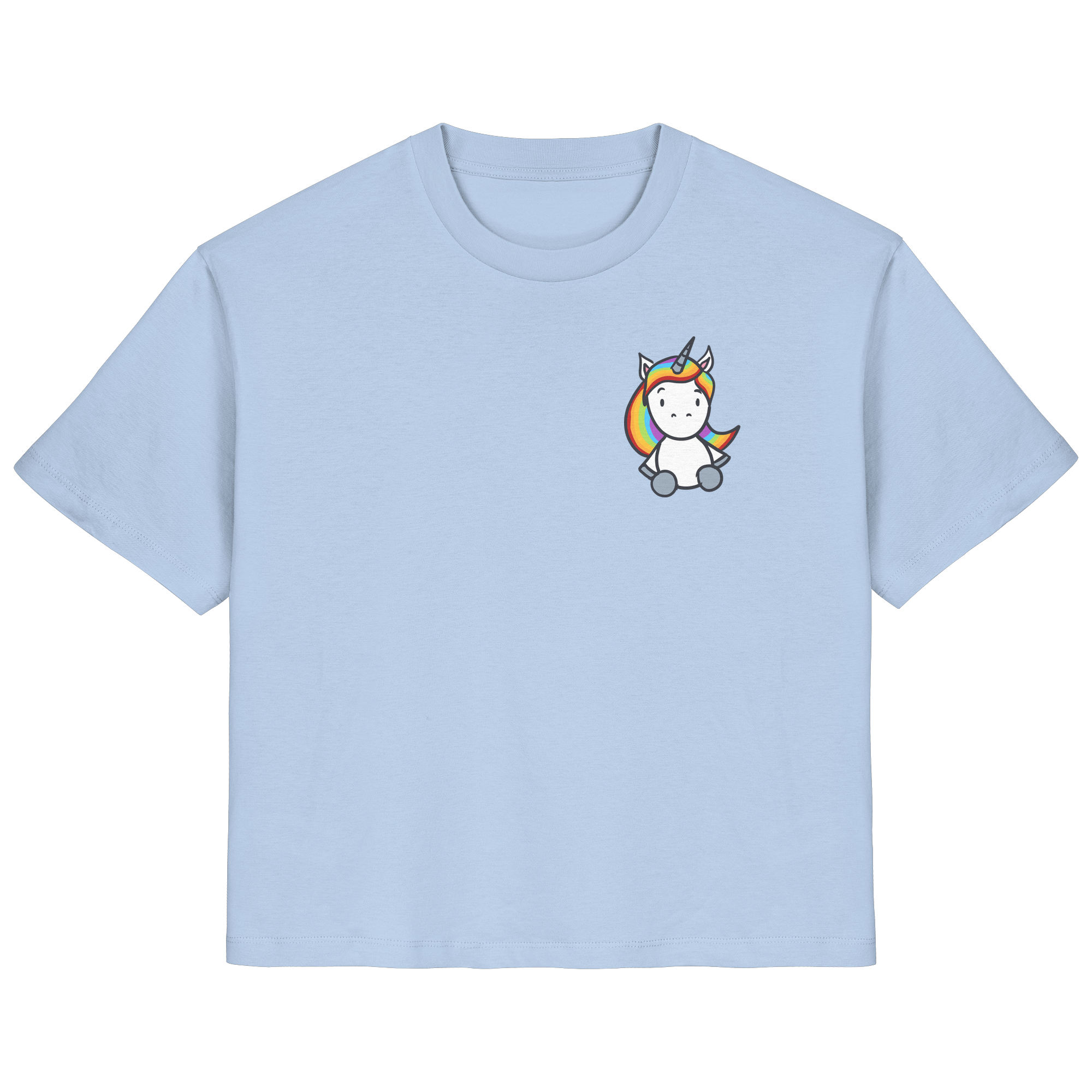 Schwarz Weiß wird Regenbogen Farben Backprint (hell) - Ladies Organic Shirt