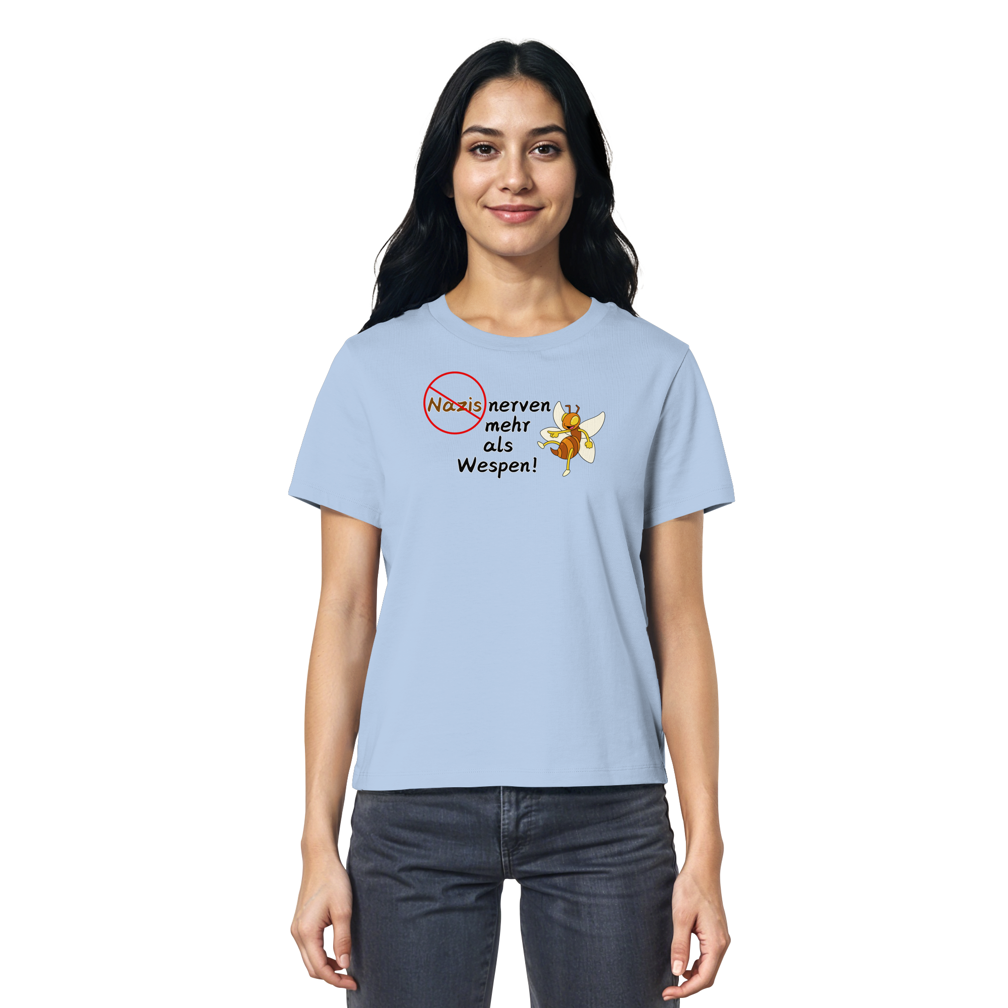 Nazis nerven mehr als Wespen - Ladies Organic Shirt