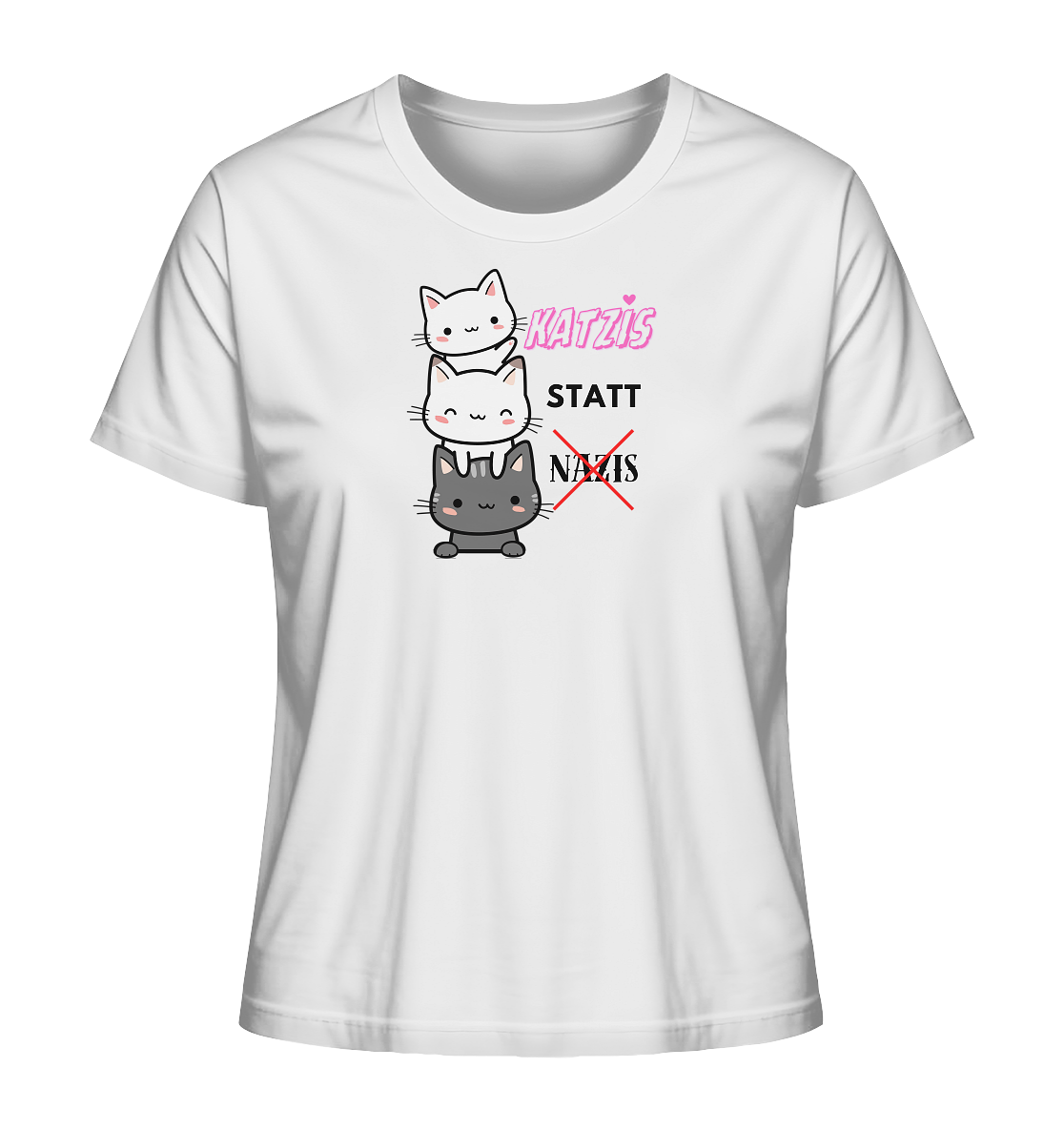 Katzis statt Nazis - Ladies Organic Shirt