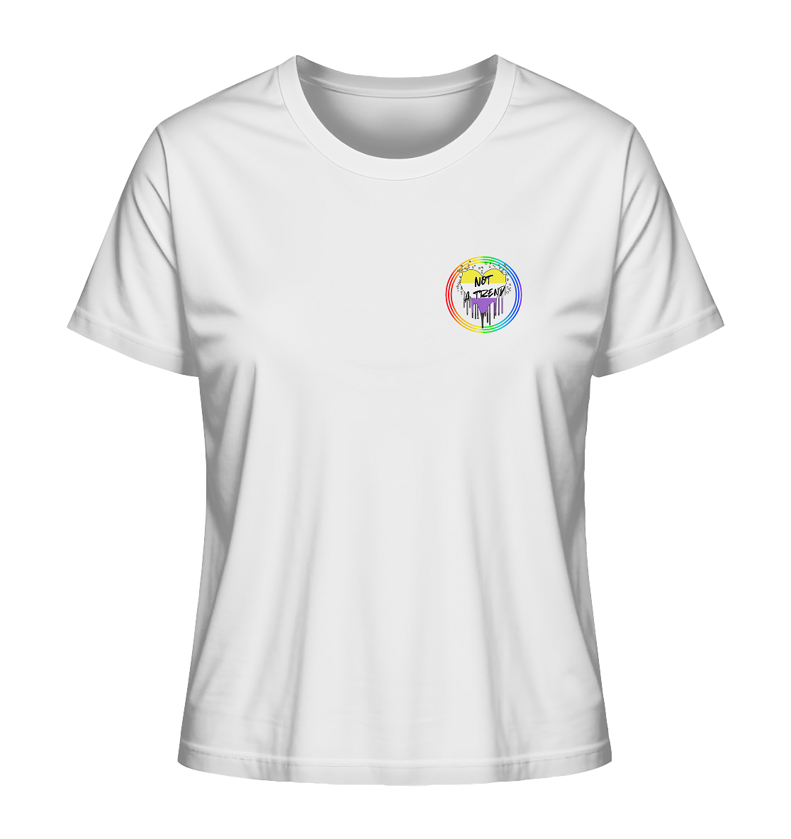 Nonbinary Not a Trend "Regenbogenkreis Edition" - Ladies Organic Shirt