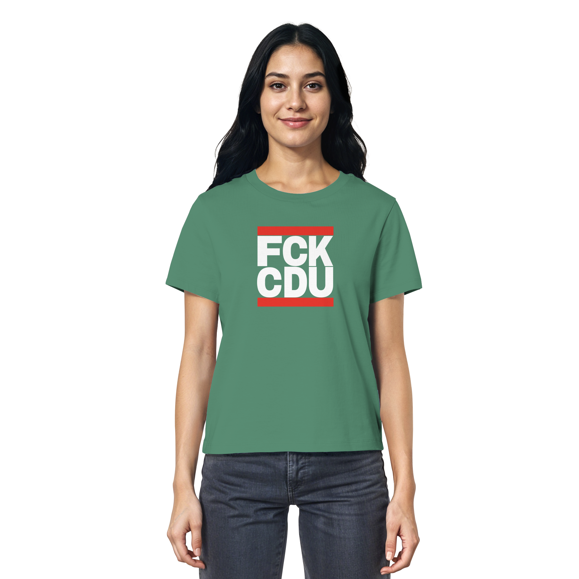 FCK CDU (weiße Schrift) - Ladies Organic Shirt
