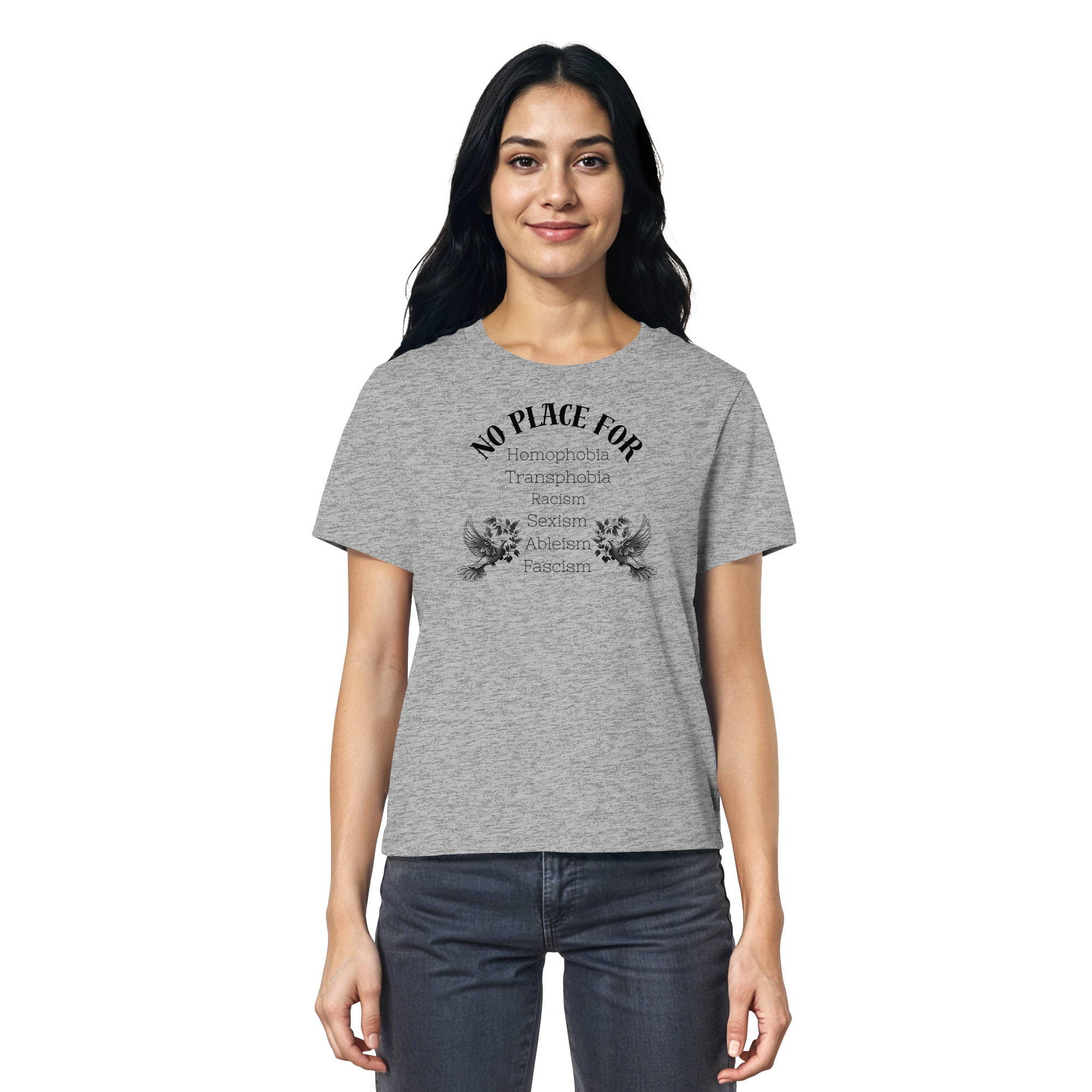 No Place For (schwarze Schrift) - Ladies Organic Shirt