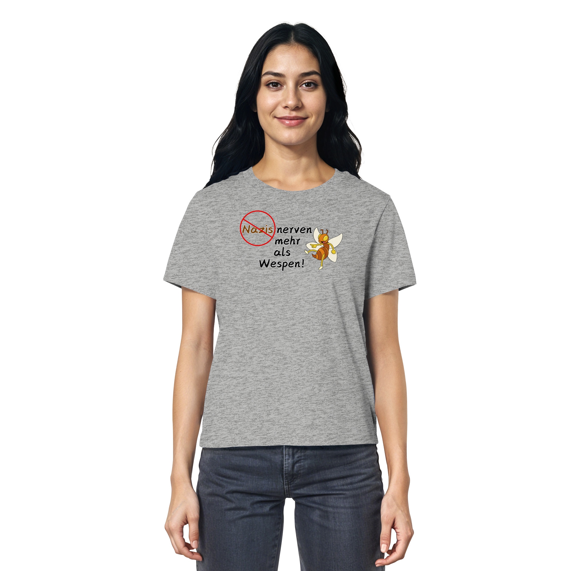 Nazis nerven mehr als Wespen - Ladies Organic Shirt