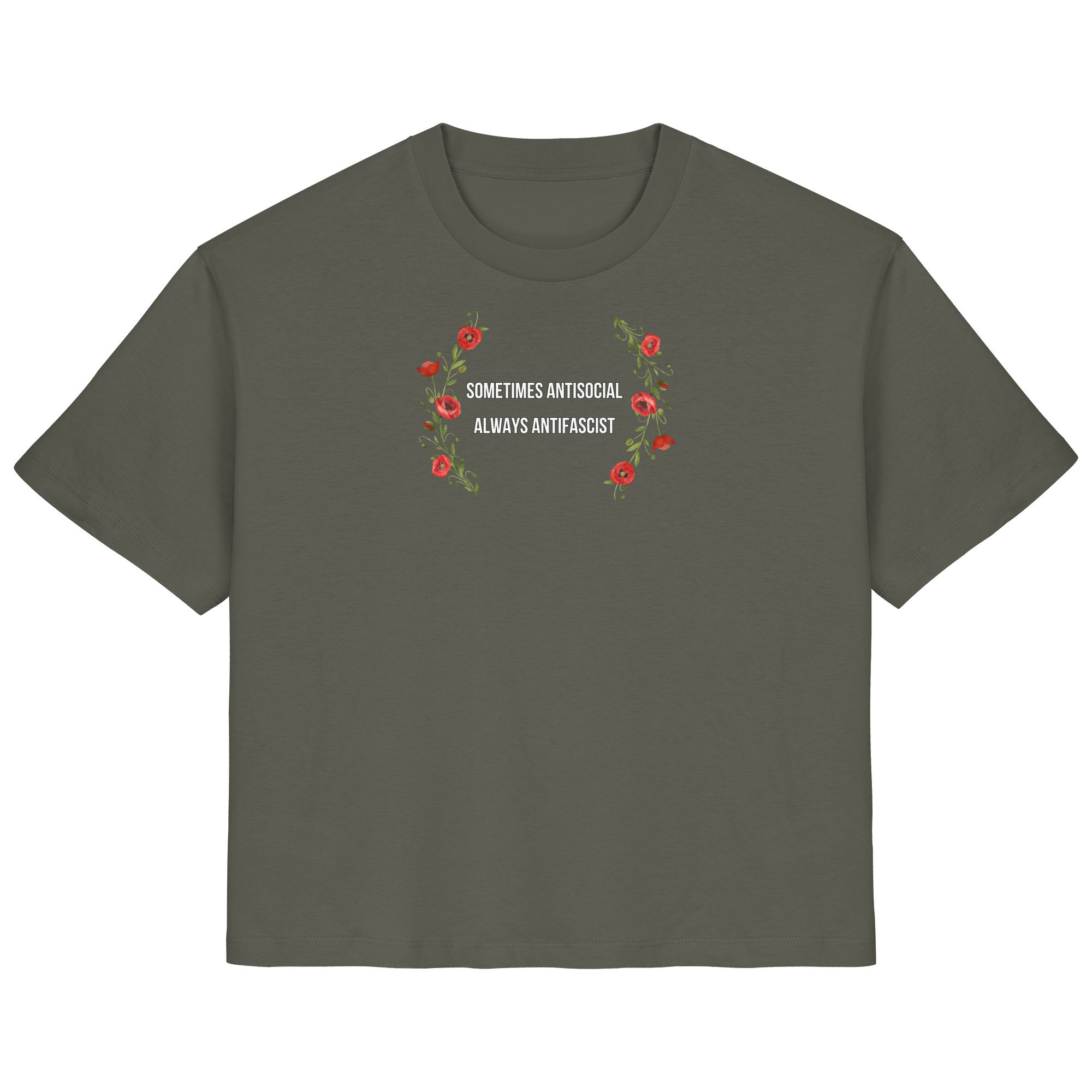 Sometimes Antisocial Always Antifascist - Ladies Organic Shirt