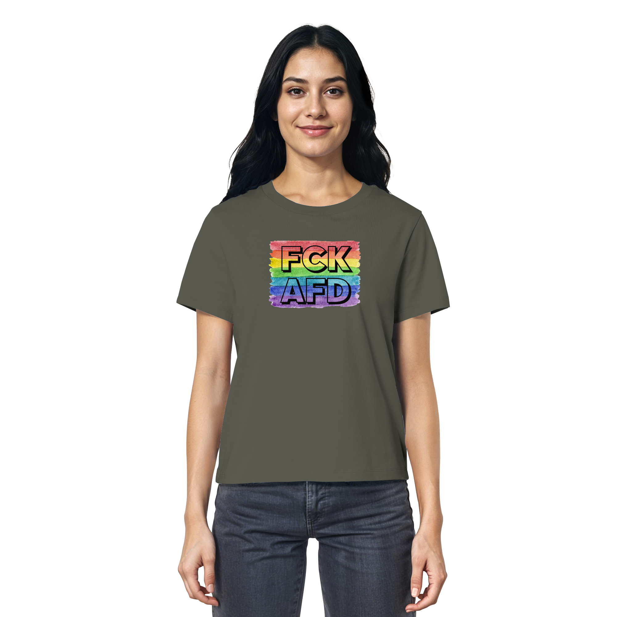 FCK AFD "Rainbow Resistance Edition" - Ladies Organic Shirt