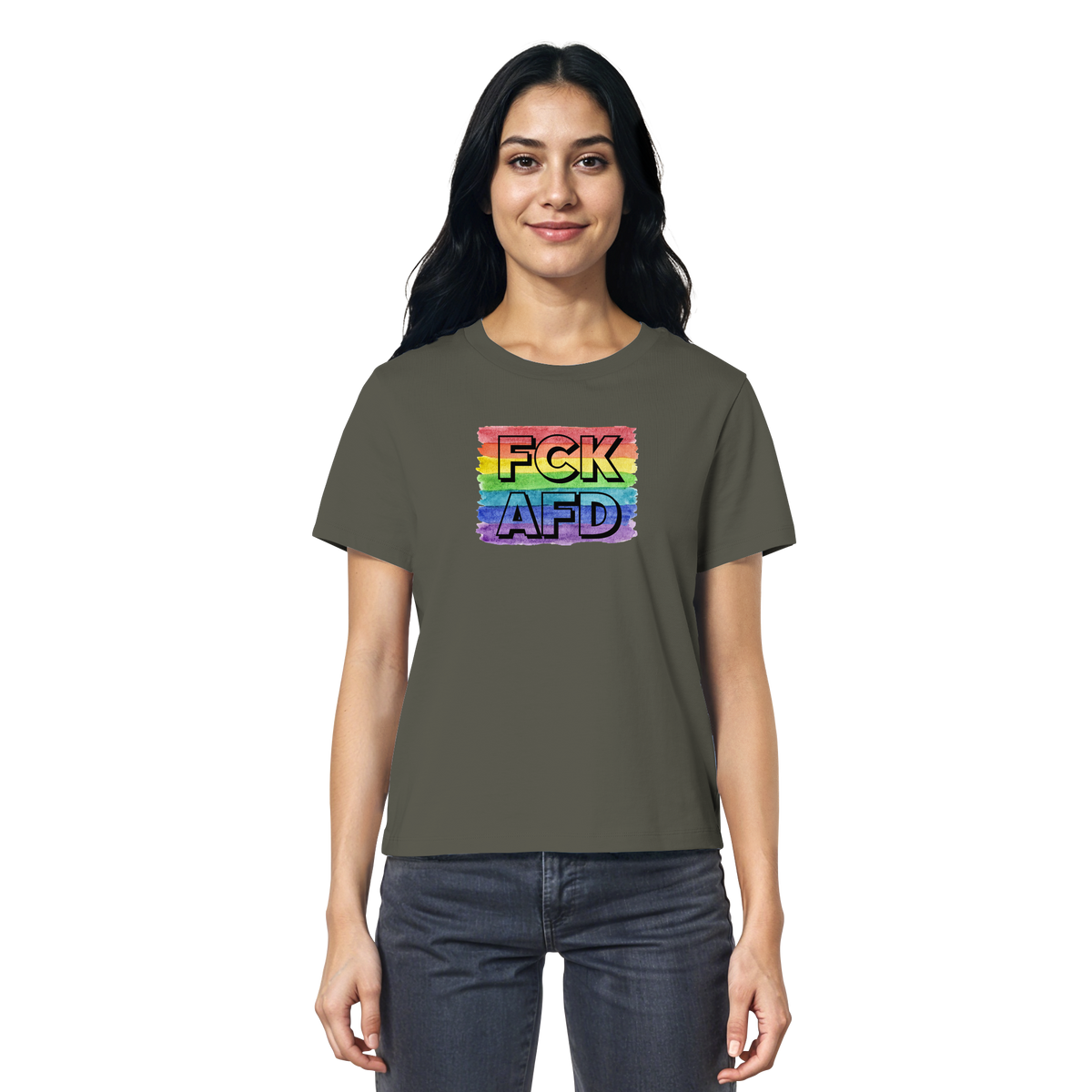 FCK AFD "Rainbow Resistance Edition" - Ladies Organic Shirt