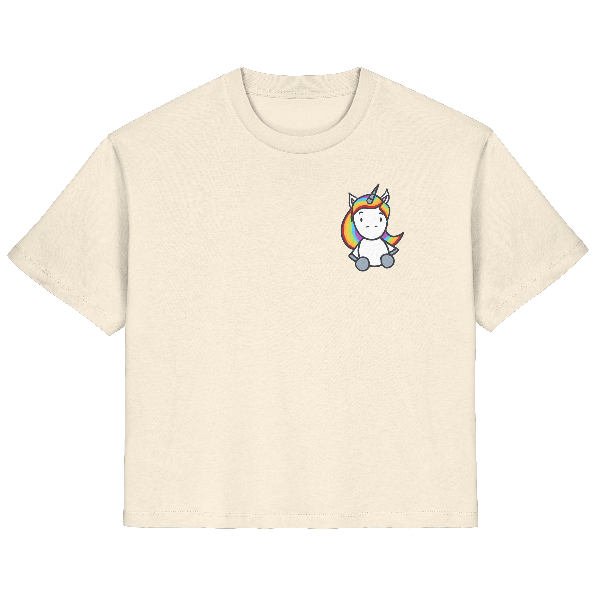 Schwarz Weiß wird Regenbogen Farben Backprint (hell) - Ladies Organic Shirt