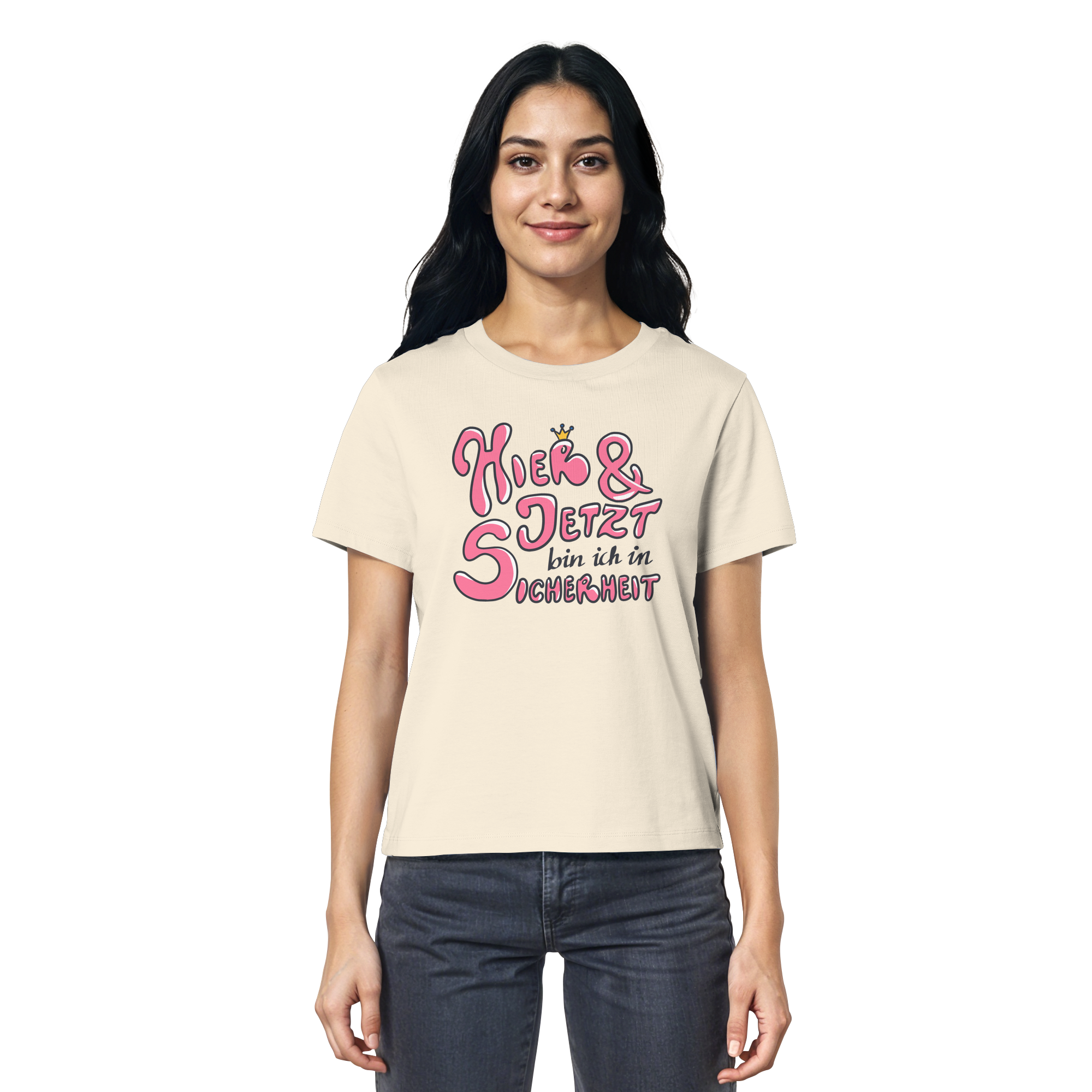 Hier und jetzt bin ich in Sicherheit "Pinke Edition" - Ladies Organic Shirt