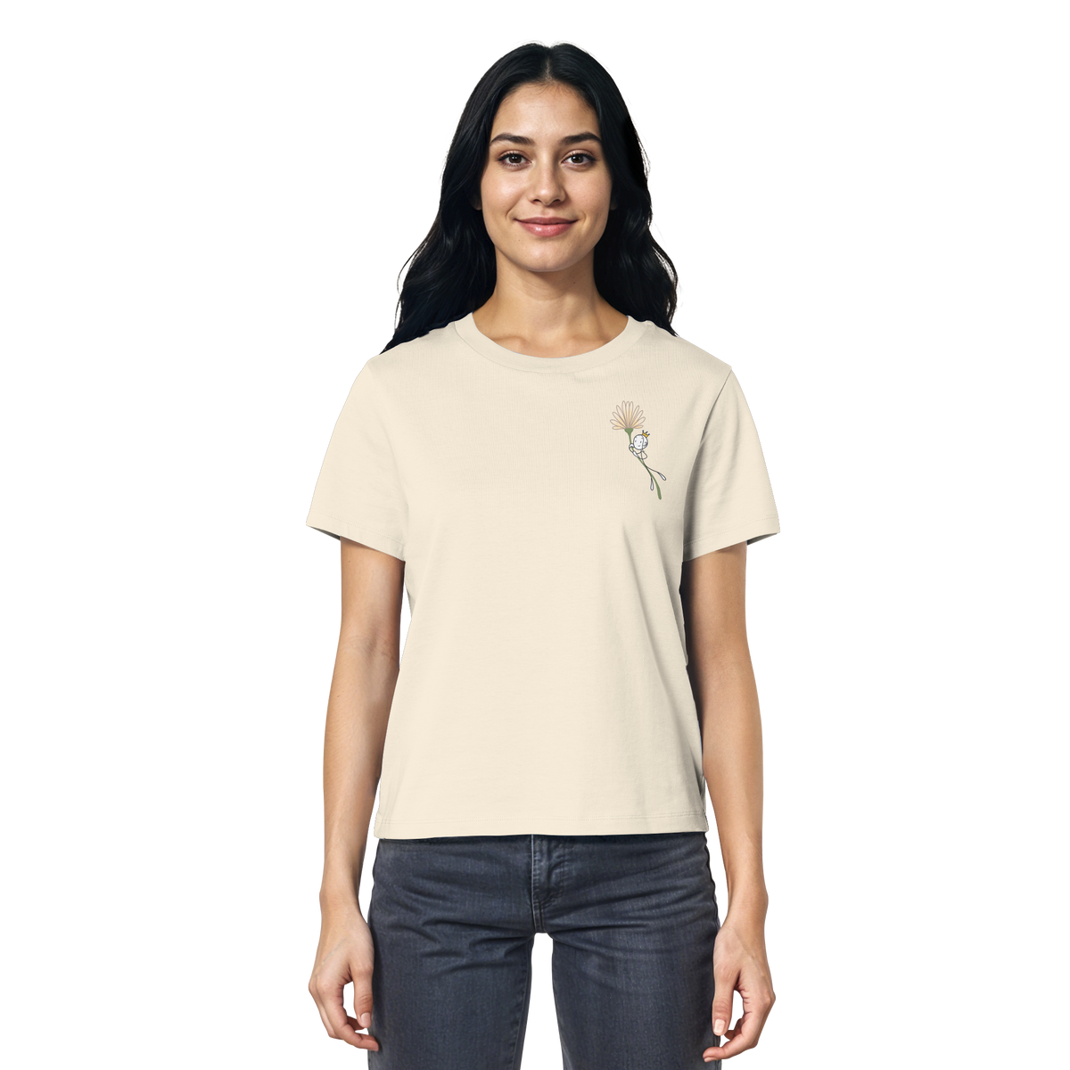 Seelenmännchen "Blumenfliegen Edition" (hell) - Ladies Organic Shirt