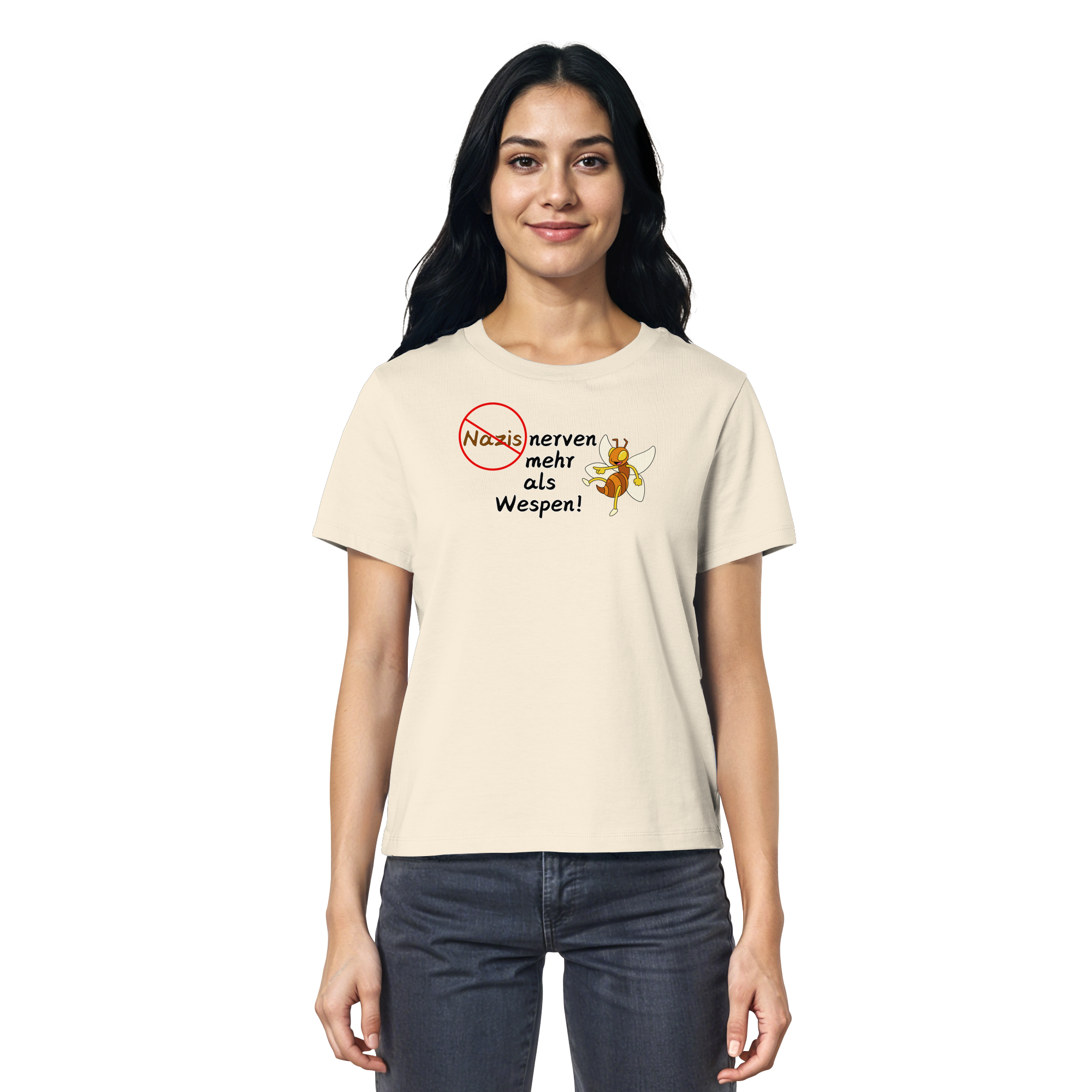 Nazis nerven mehr als Wespen - Ladies Organic Shirt