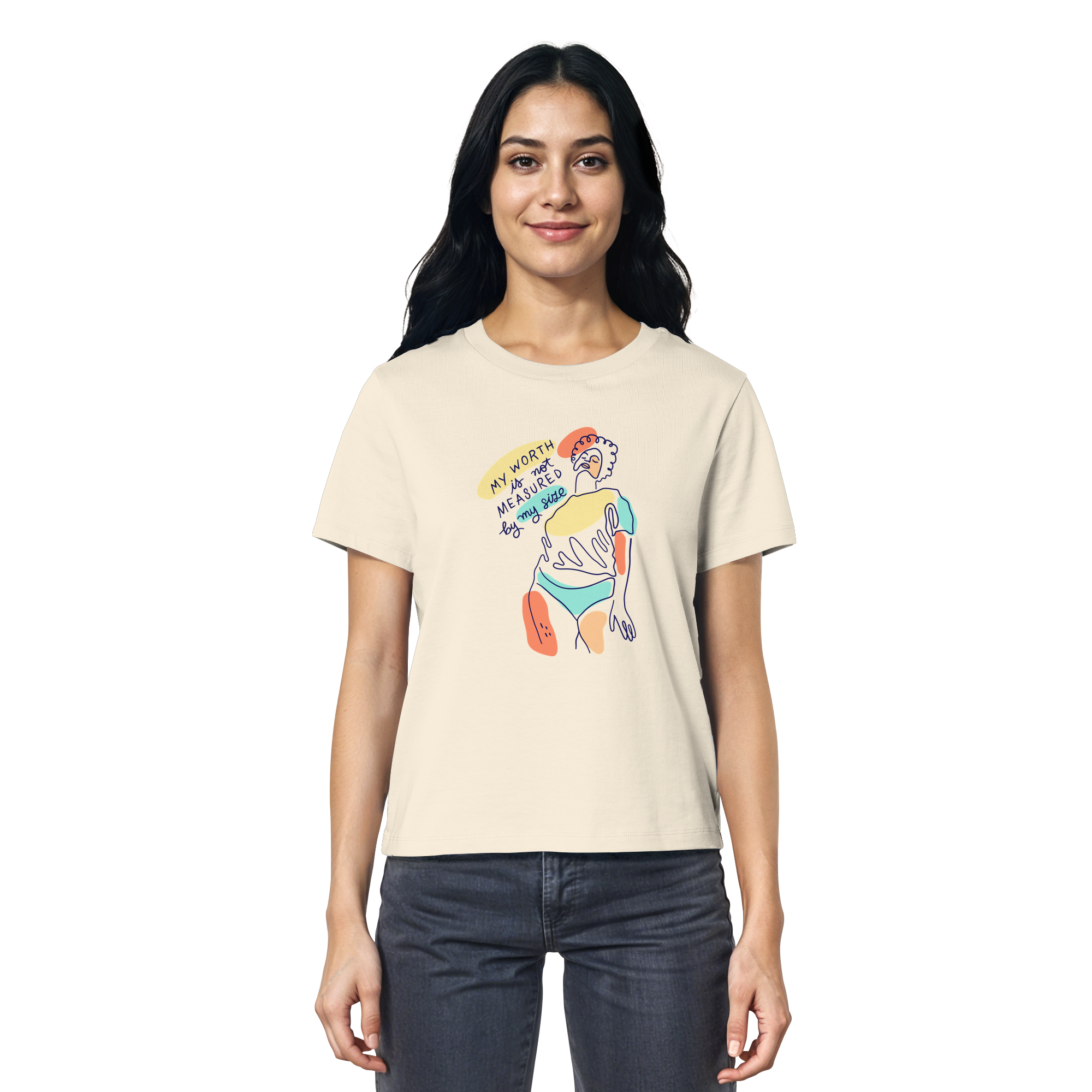 My Worth is not Measured by my Size - Ladies Organic Shirt