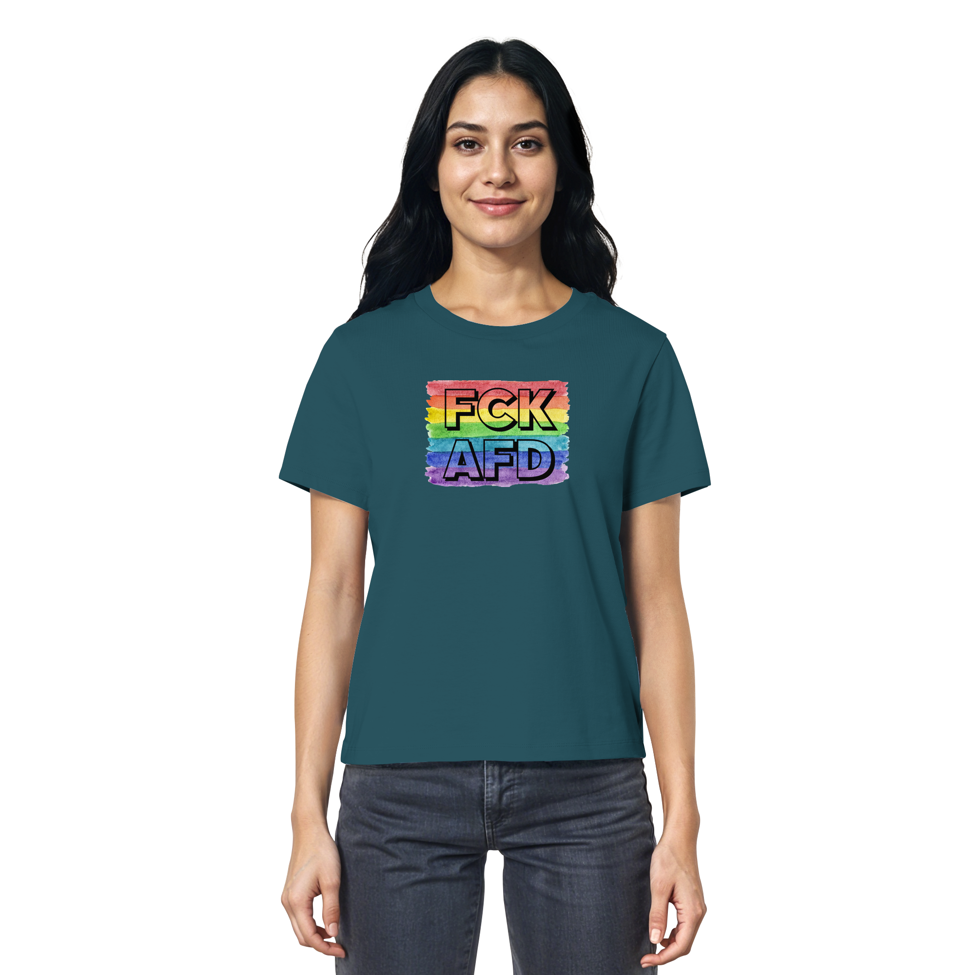 FCK AFD "Rainbow Resistance Edition" - Ladies Organic Shirt
