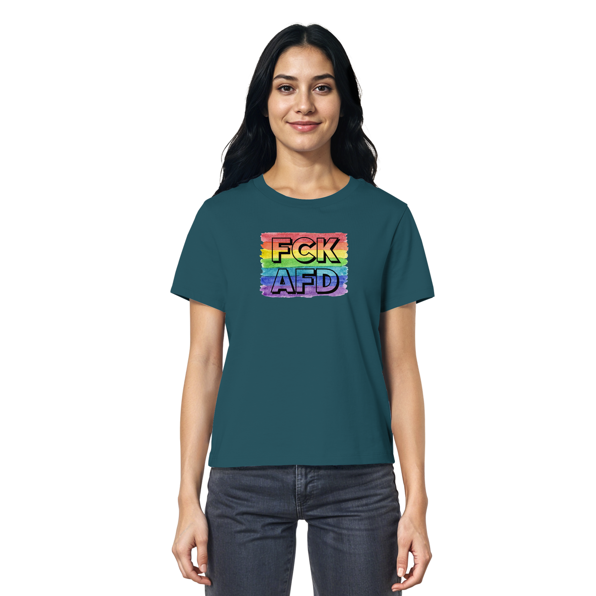 FCK AFD "Rainbow Resistance Edition" - Ladies Organic Shirt