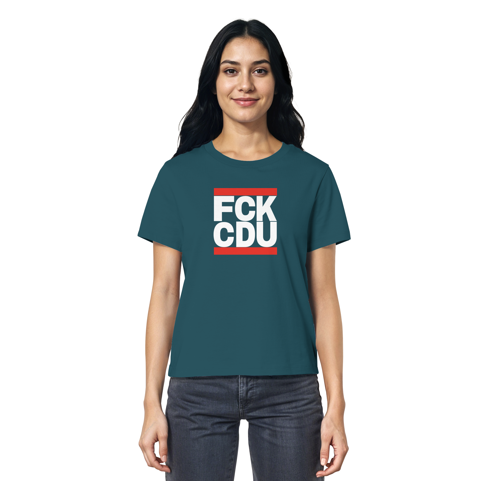 FCK CDU (weiße Schrift) - Ladies Organic Shirt