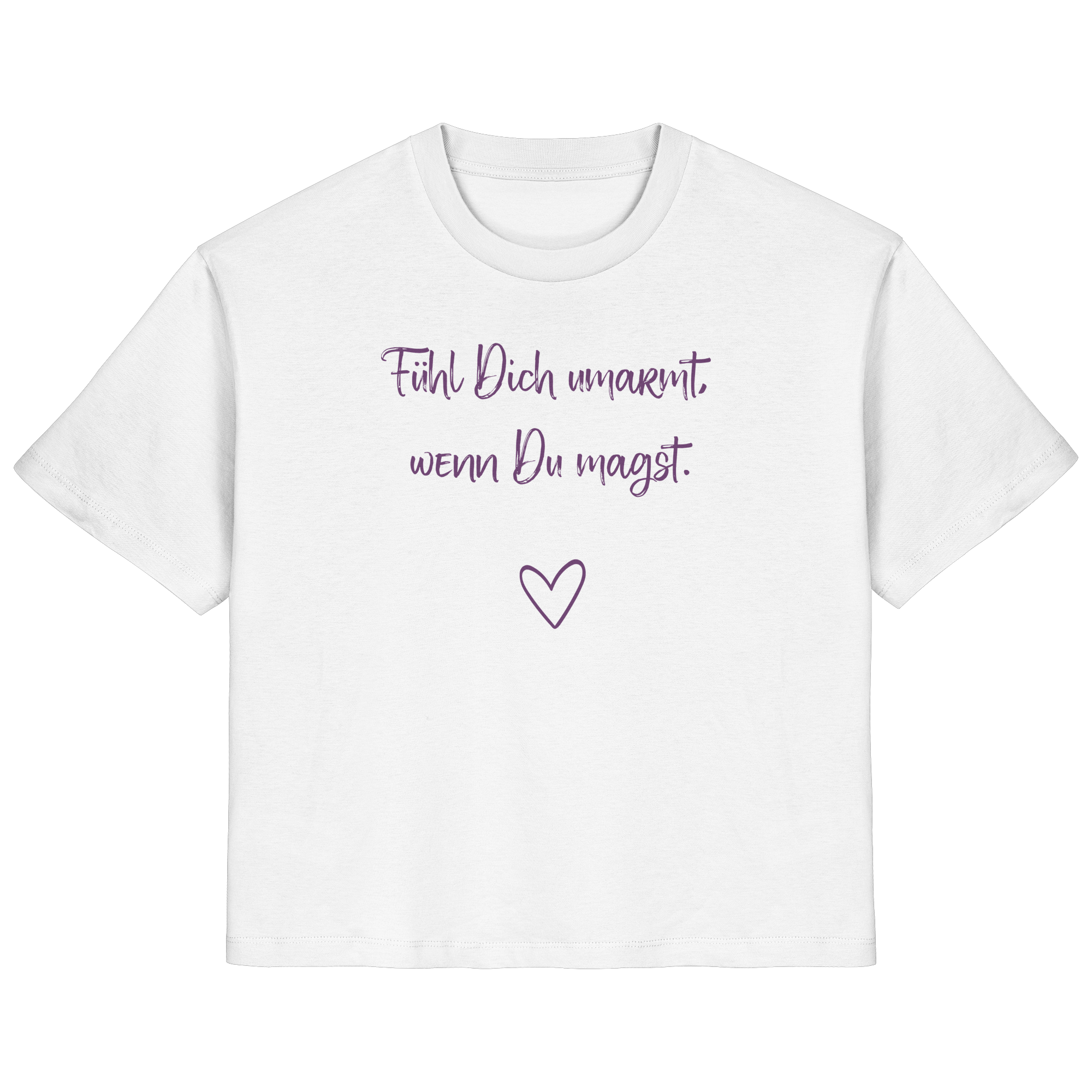 Fühl Dich umarmt, wenn Du magst "Lila Herz Edition" - Ladies Organic Shirt
