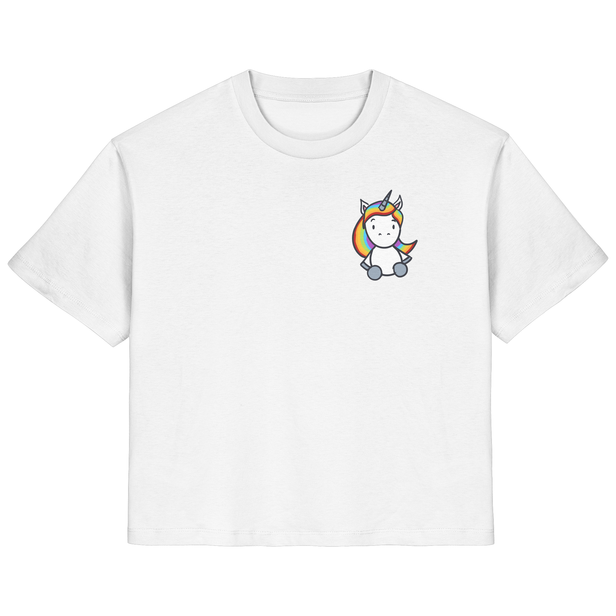 Schwarz Weiß wird Regenbogen Farben Backprint (hell) - Ladies Organic Shirt