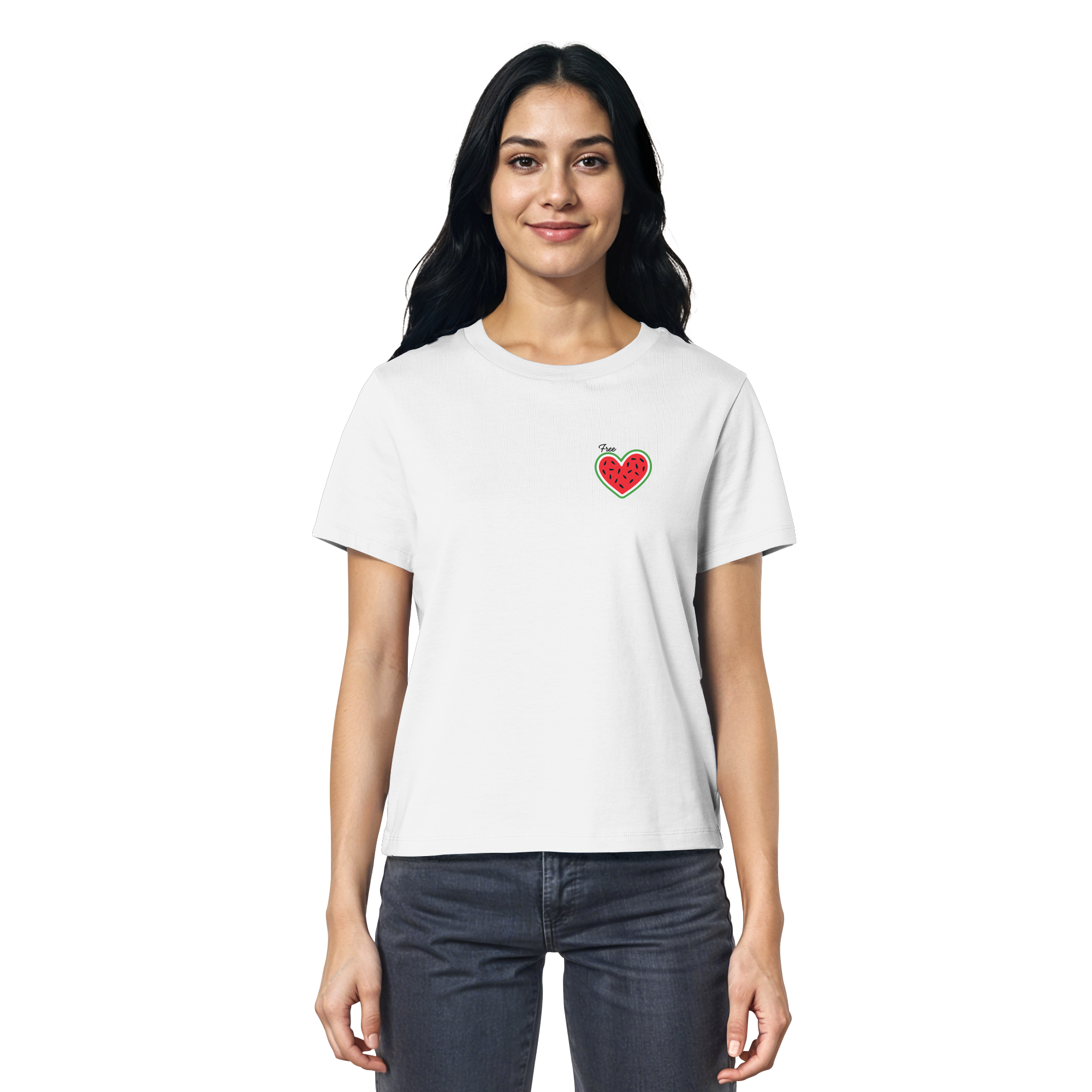Free Palestine "Melon Heart Edition" - Ladies Organic Shirt