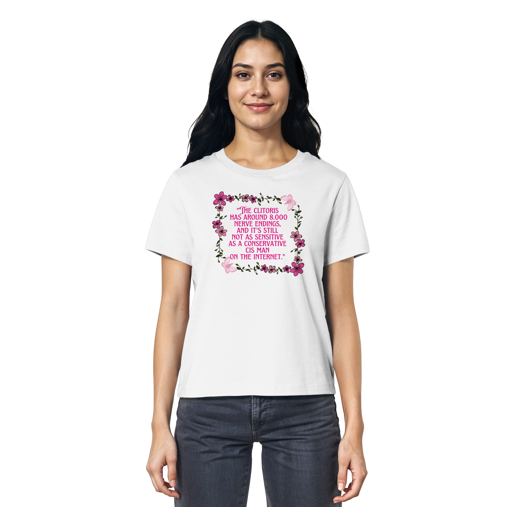 The Clitoris has around 8.000 Nerve Endings - Ladies Organic Shirt