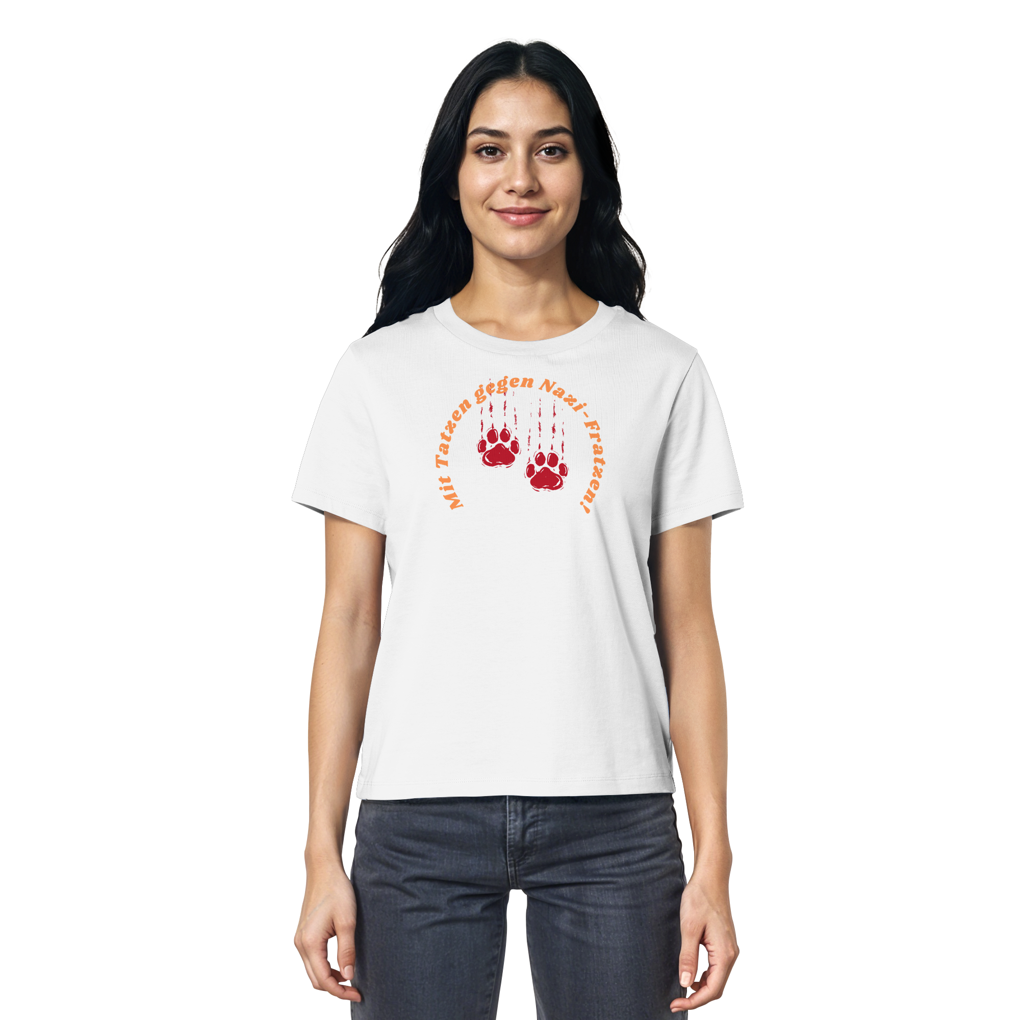 Mit Tatzen gegen Nazi Fratzen - Ladies Organic Shirt