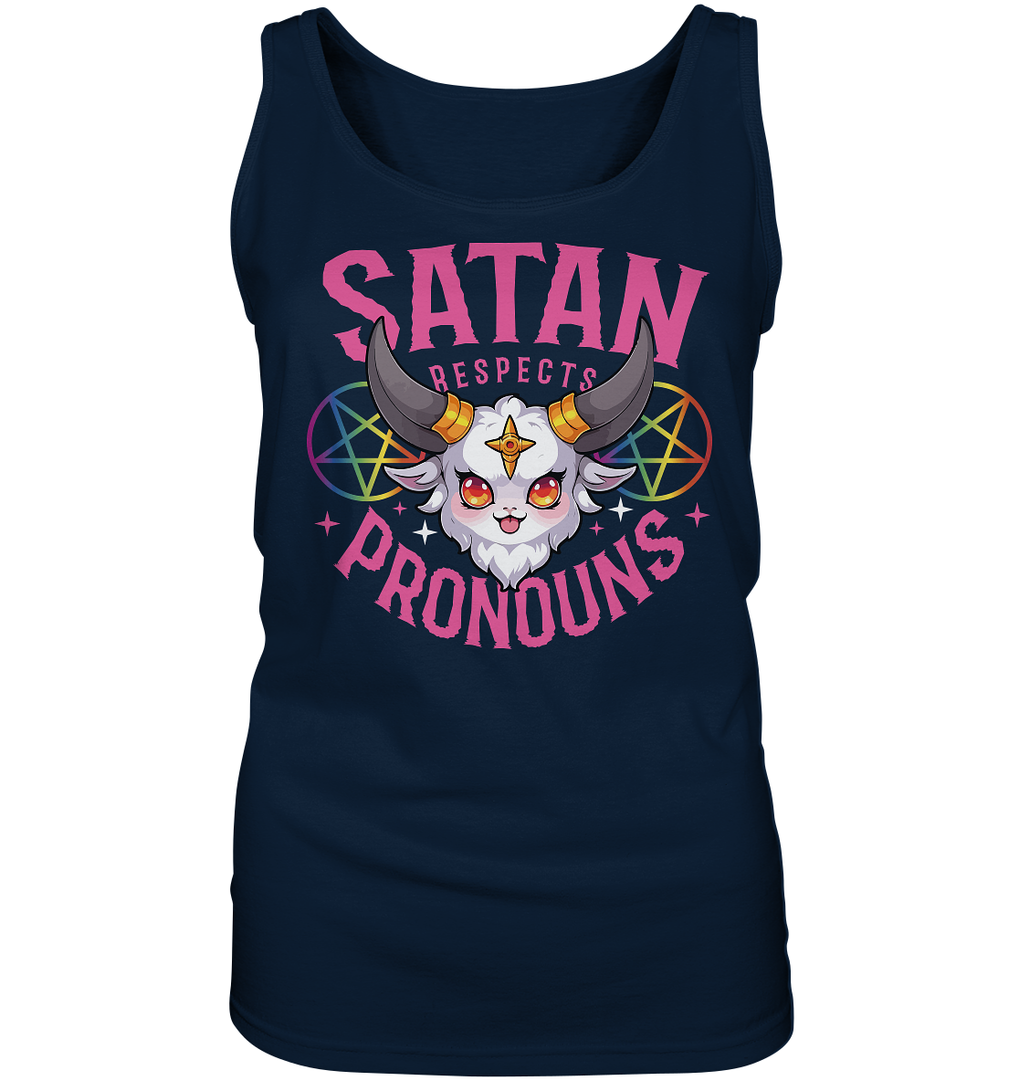 Satan Respects Pronouns - Ladies Tank-Top
