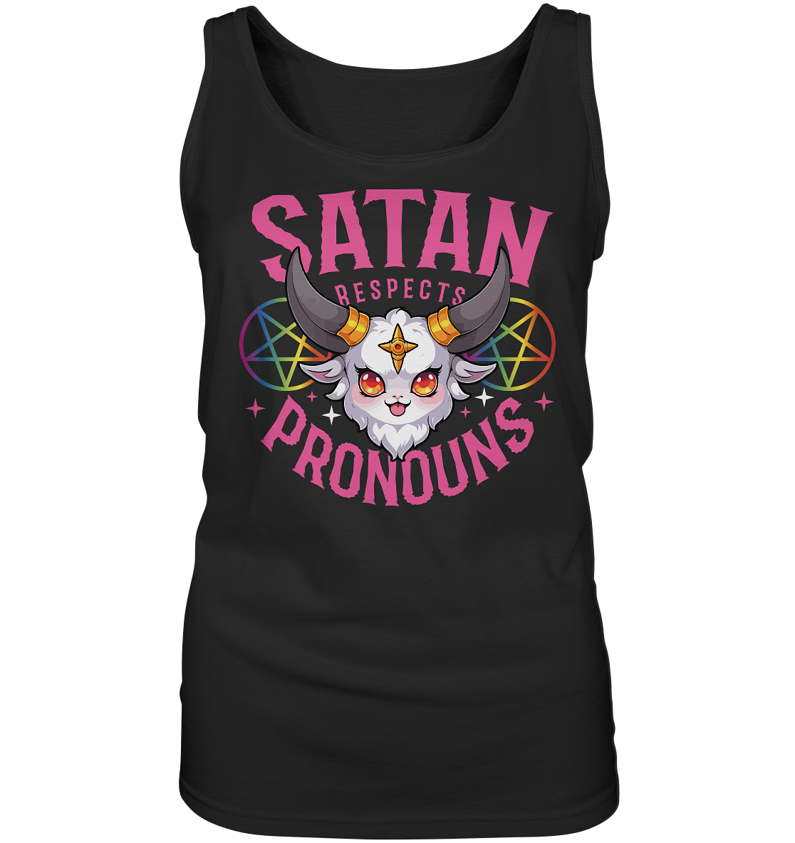 Satan Respects Pronouns - Ladies Tank-Top