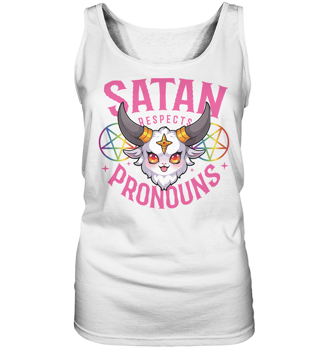 Satan Respects Pronouns - Ladies Tank-Top